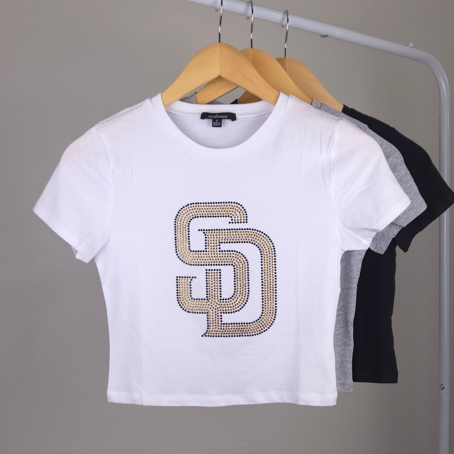 San Diego Padres Rhinestone Cropped T-shirt