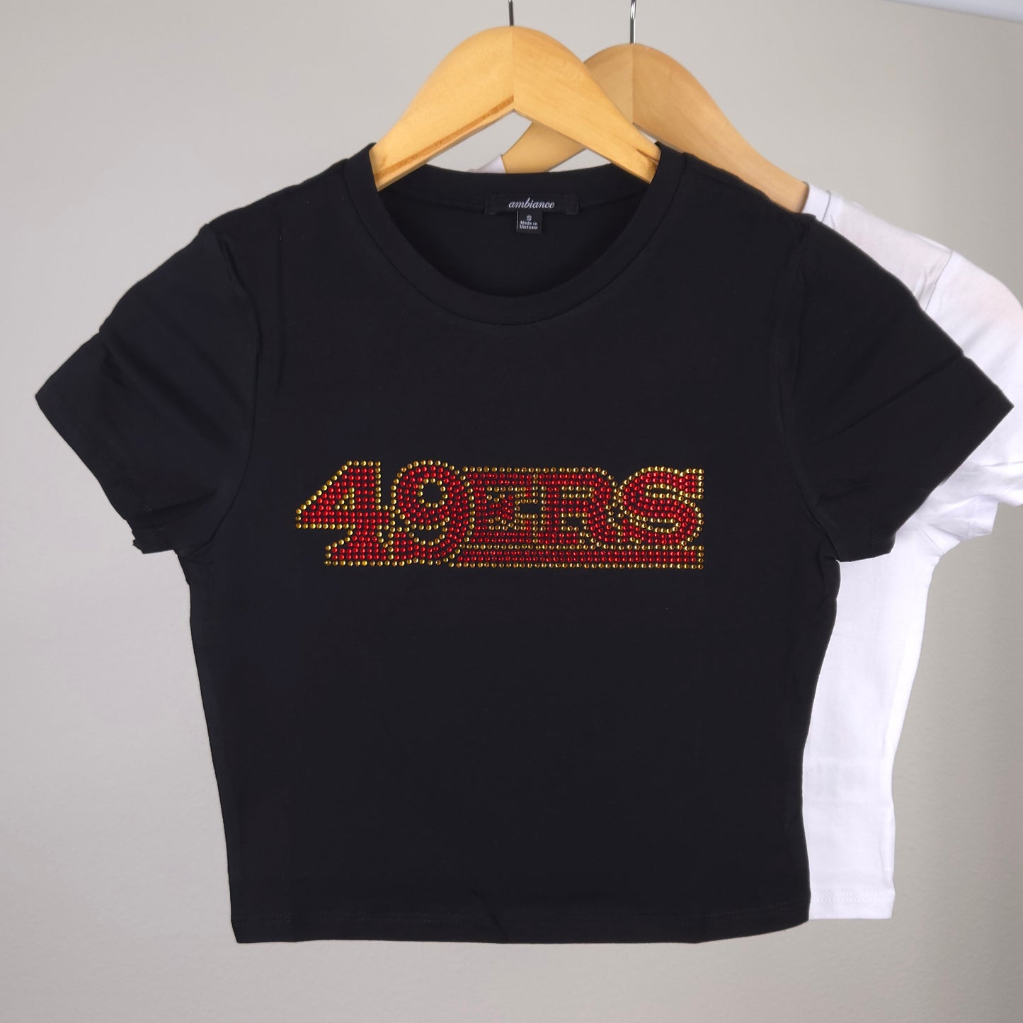 SF 49ers Rhinestone Cropped T-shirt