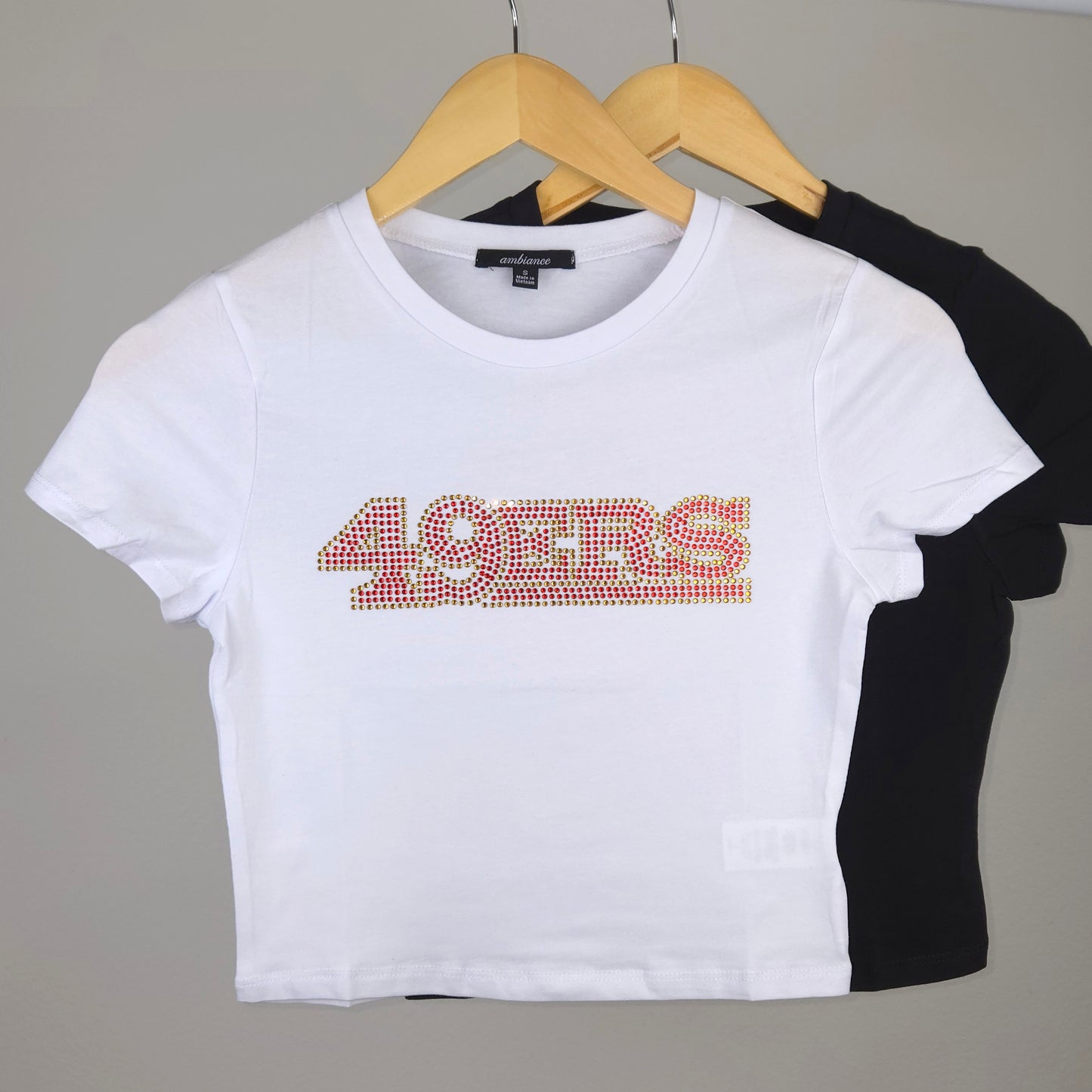SF 49ers Rhinestone Cropped T-shirt