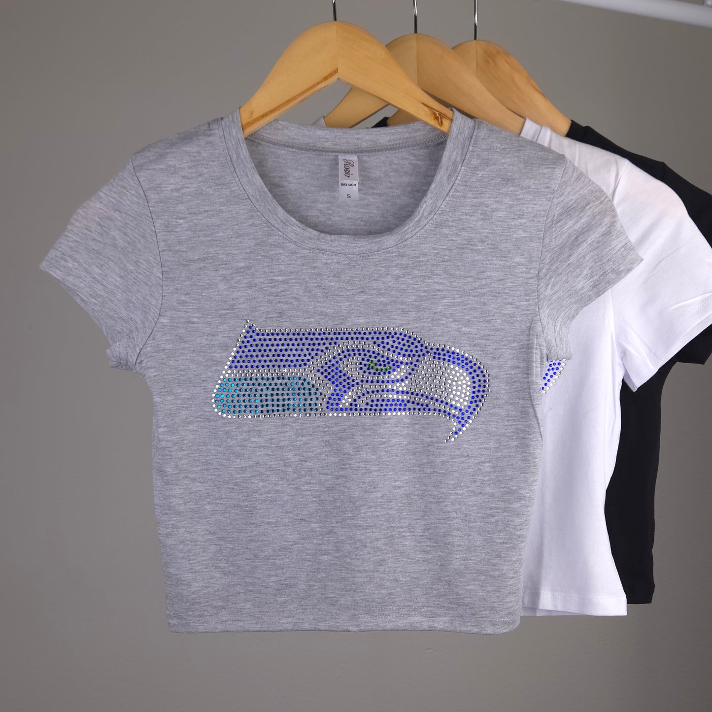 Seattle Seahawks Rhinestone Cropped T-shirt