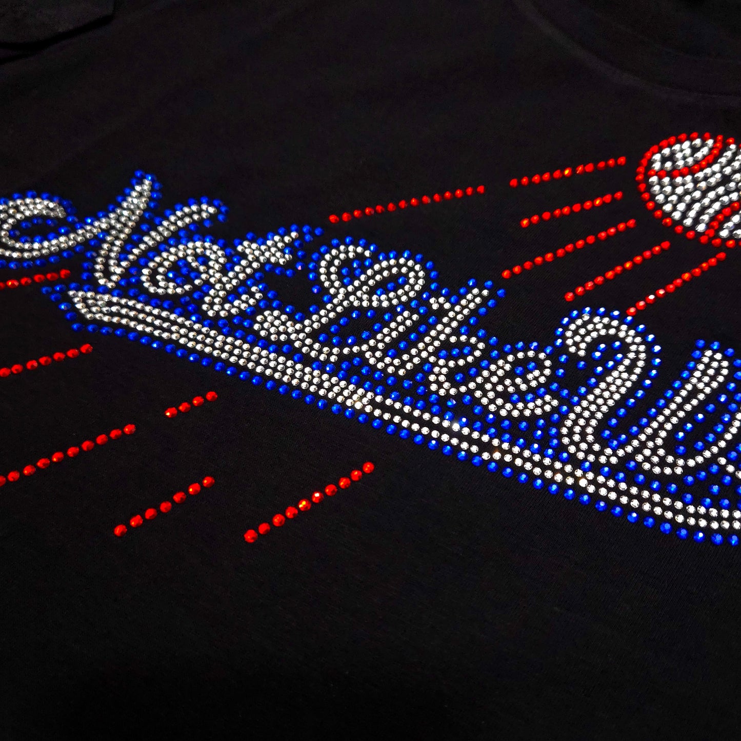 Not Like Us Dodgers Rhinestone Cropped T-shirt