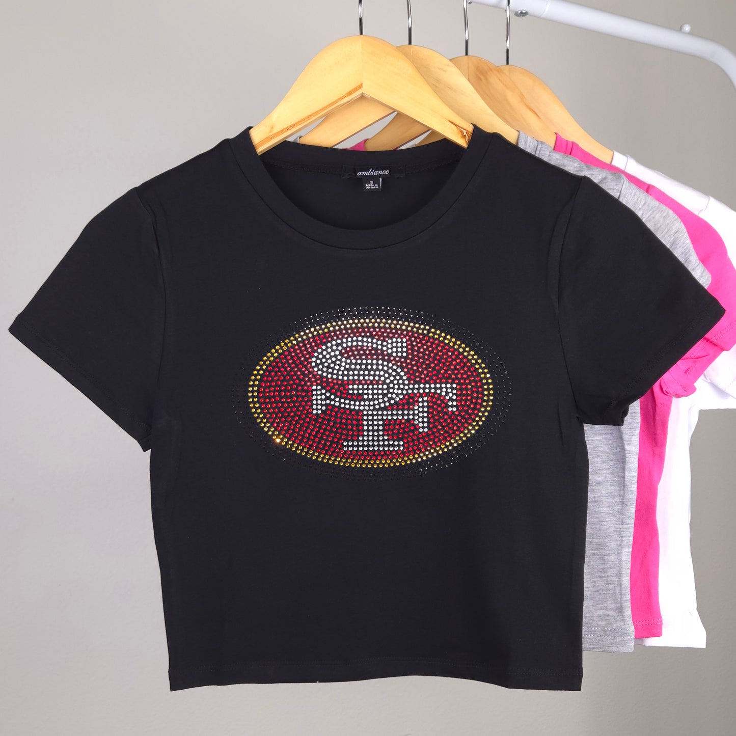 San Francisco 49ers Rhinestone Cropped T-shirt
