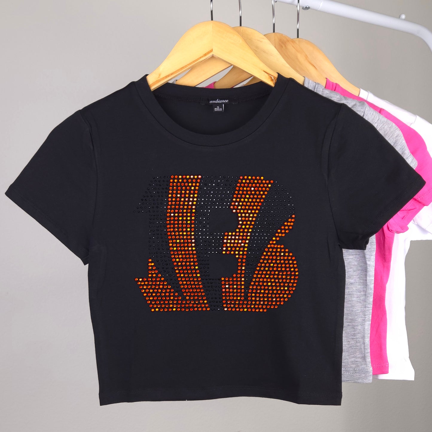 Cincinnati Bengals Rhinestone Cropped T-shirt