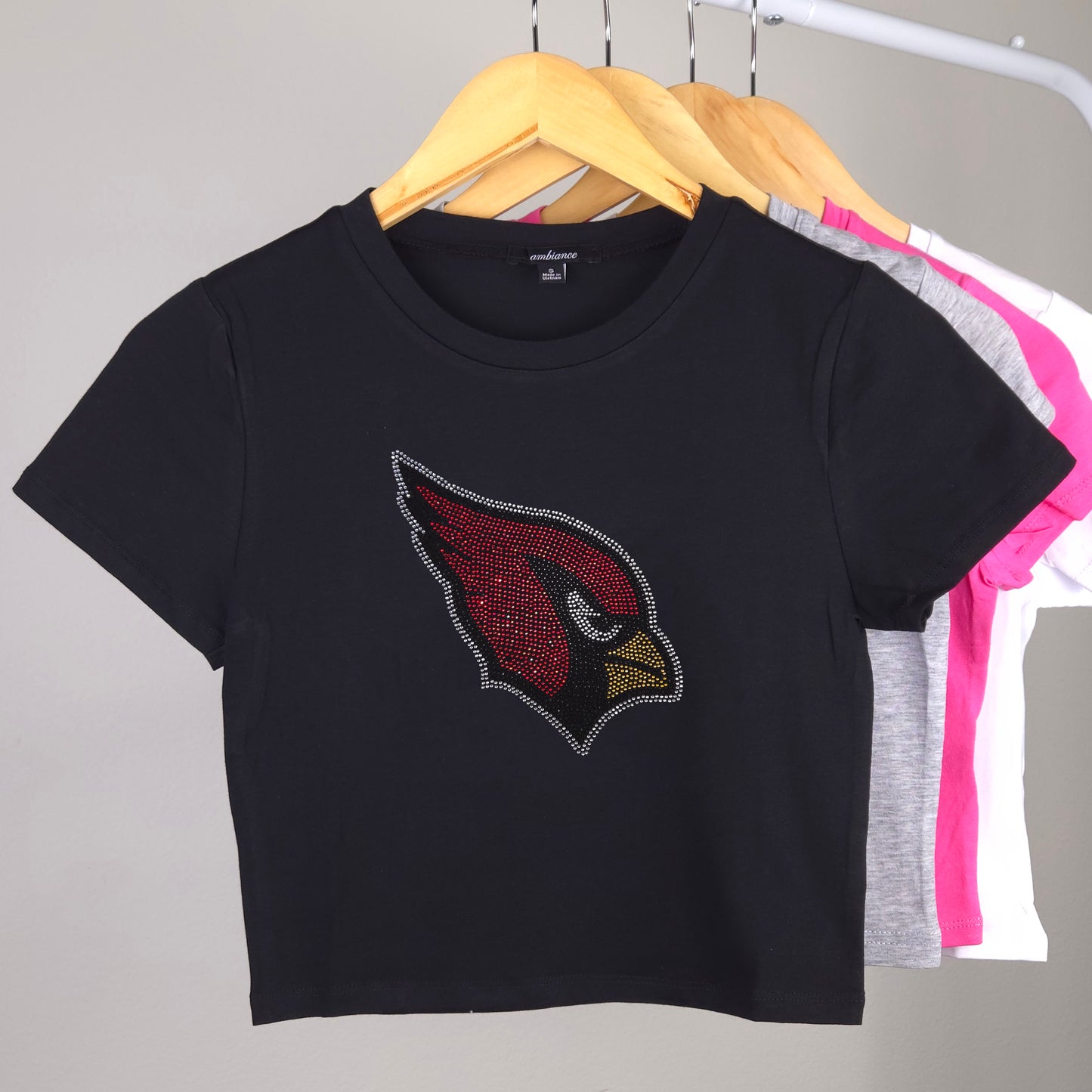 Arizona Cardinals Rhinestone Cropped T-shirt