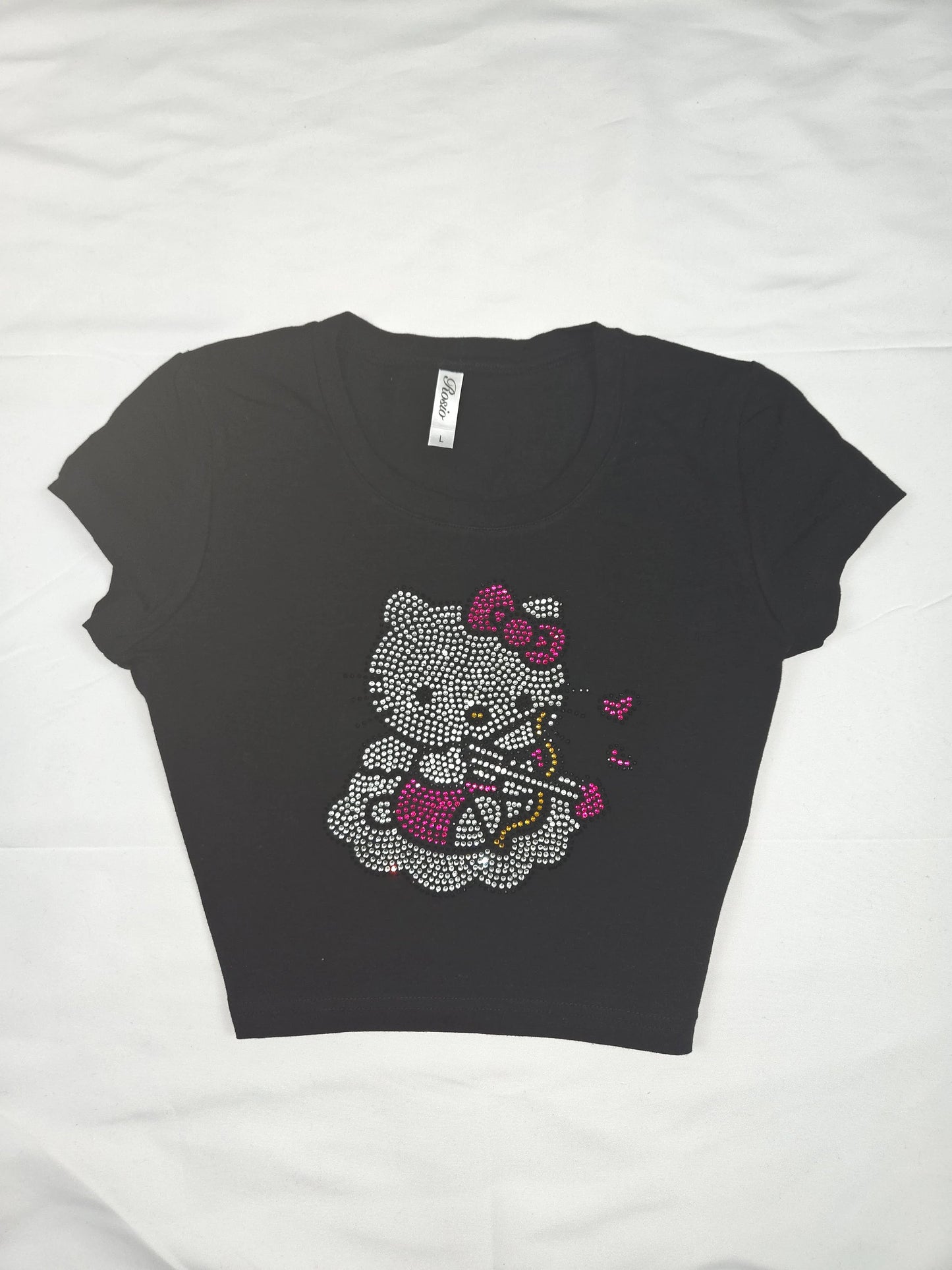 Hello Kitty Rhinestone Cropped T-shirt