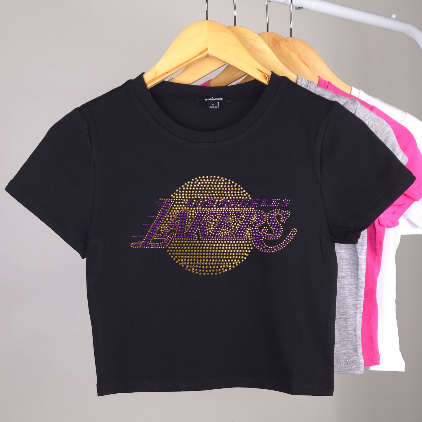LA Lakers Rhinestone Cropped T-shirt