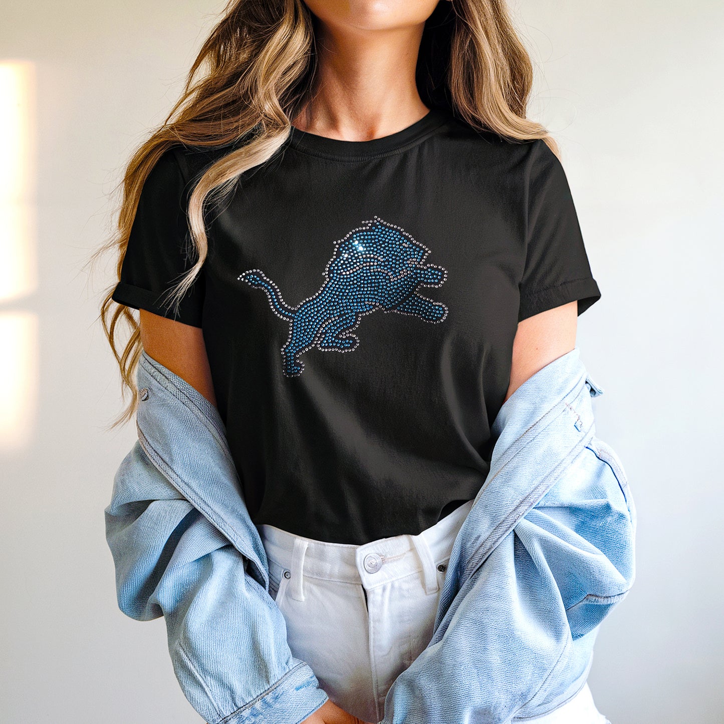 Detroit Lions Rhinestone T-shirt