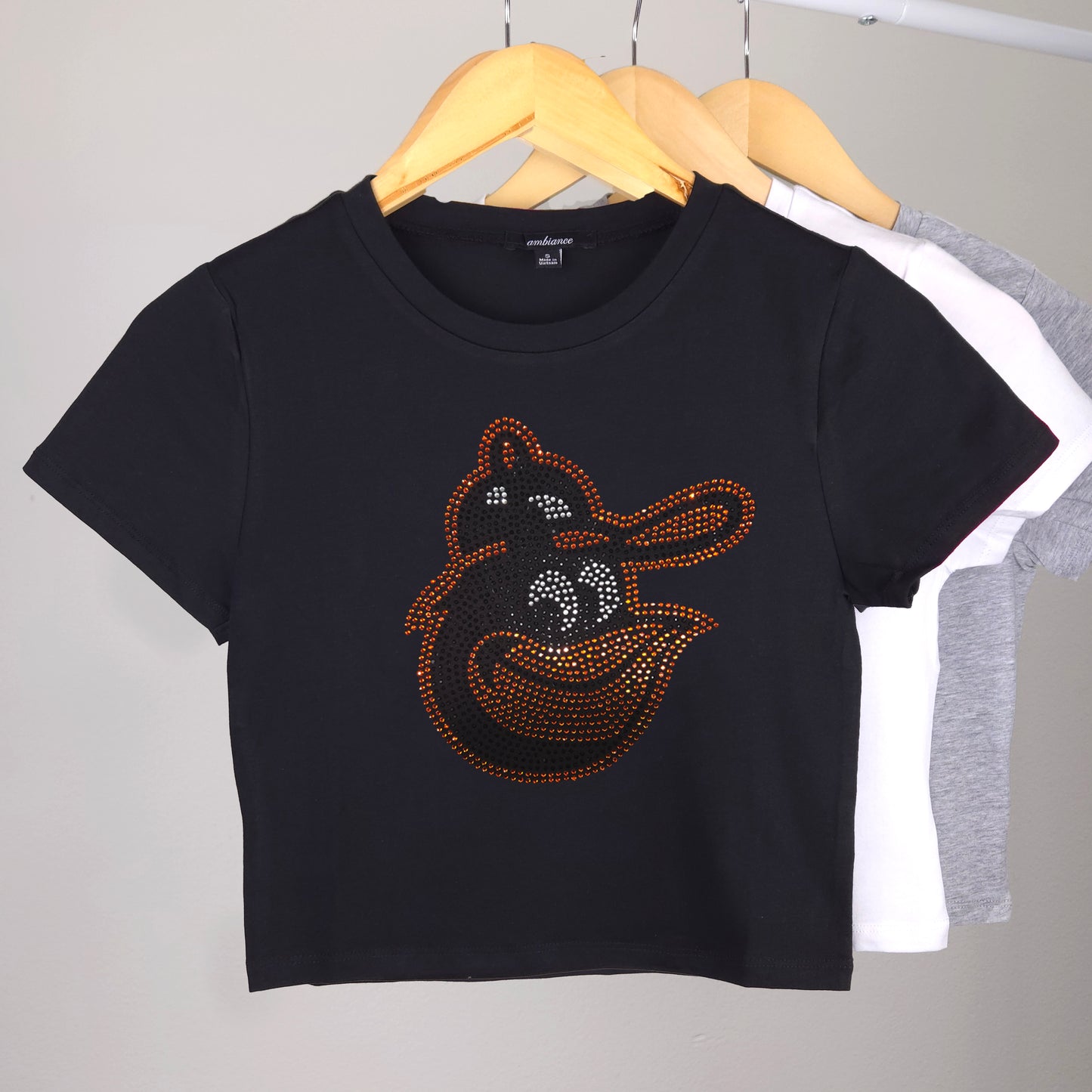 Baltimore Orioles Rhinestone Cropped T-shirt