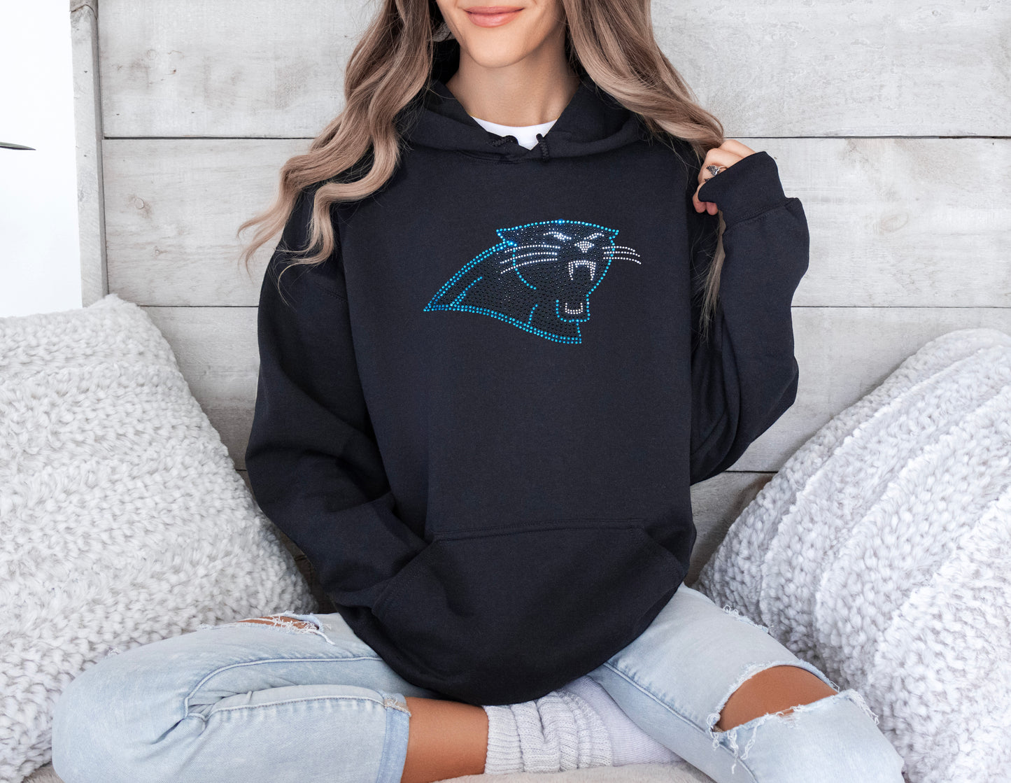 Carolina Panthers Rhinestone Hoodie