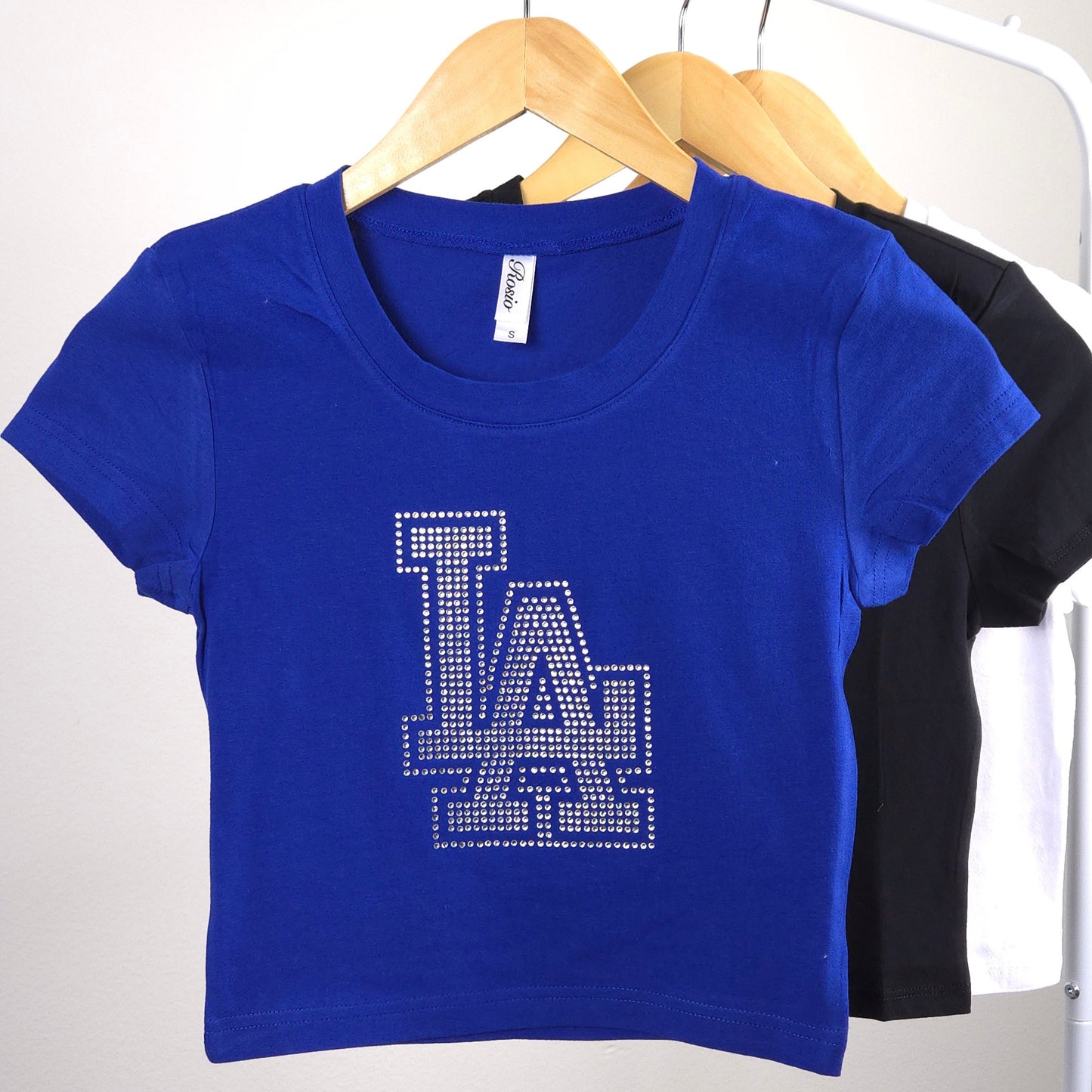 LA Dodgers Rhinestone Cropped T-shirt