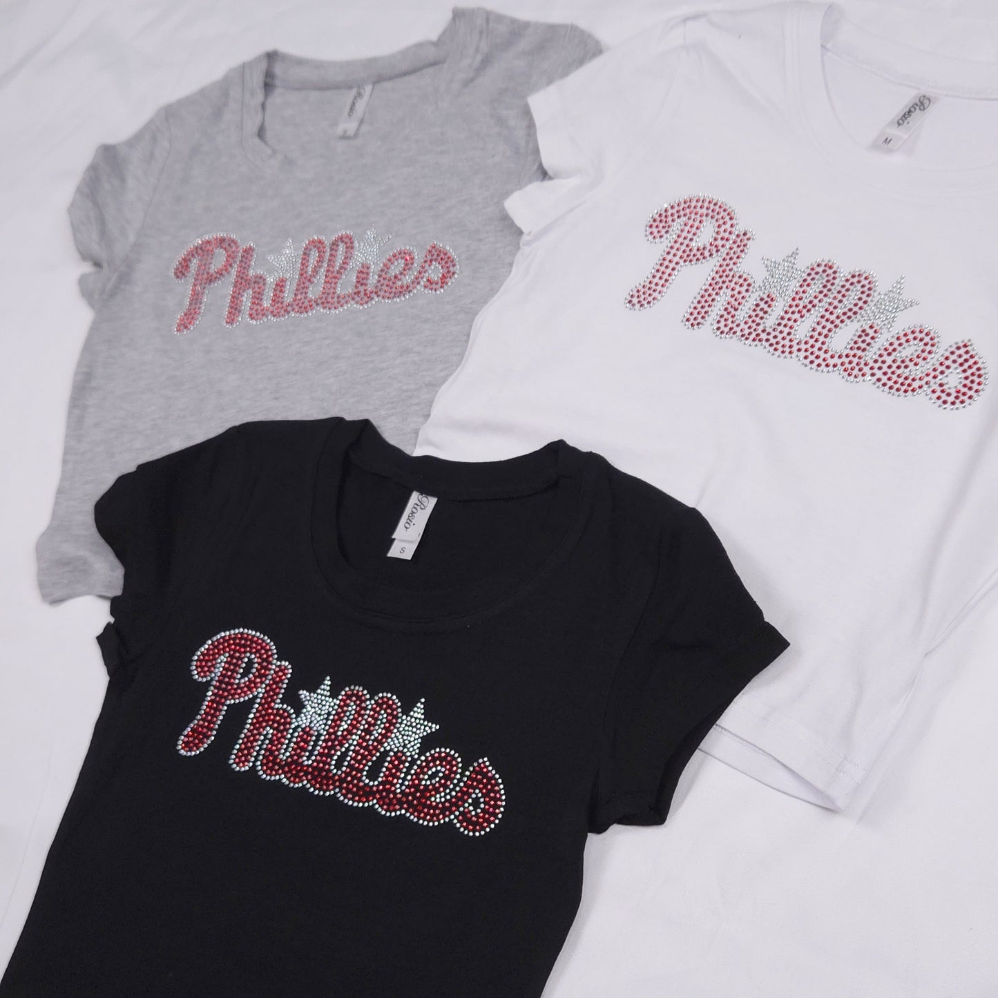 Philadelphia Phillies Rhinestone Cropped T-shirt