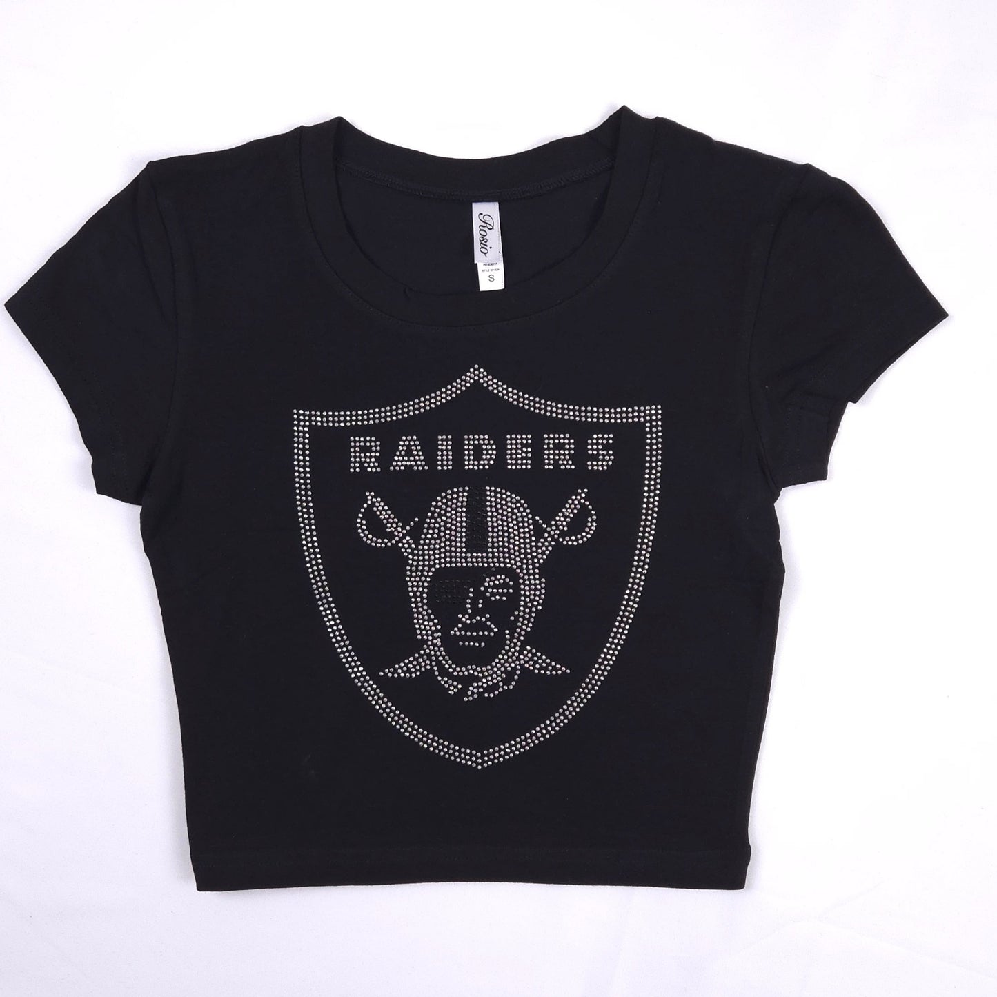 Las Vegas Raiders Rhinestone Cropped T-shirt