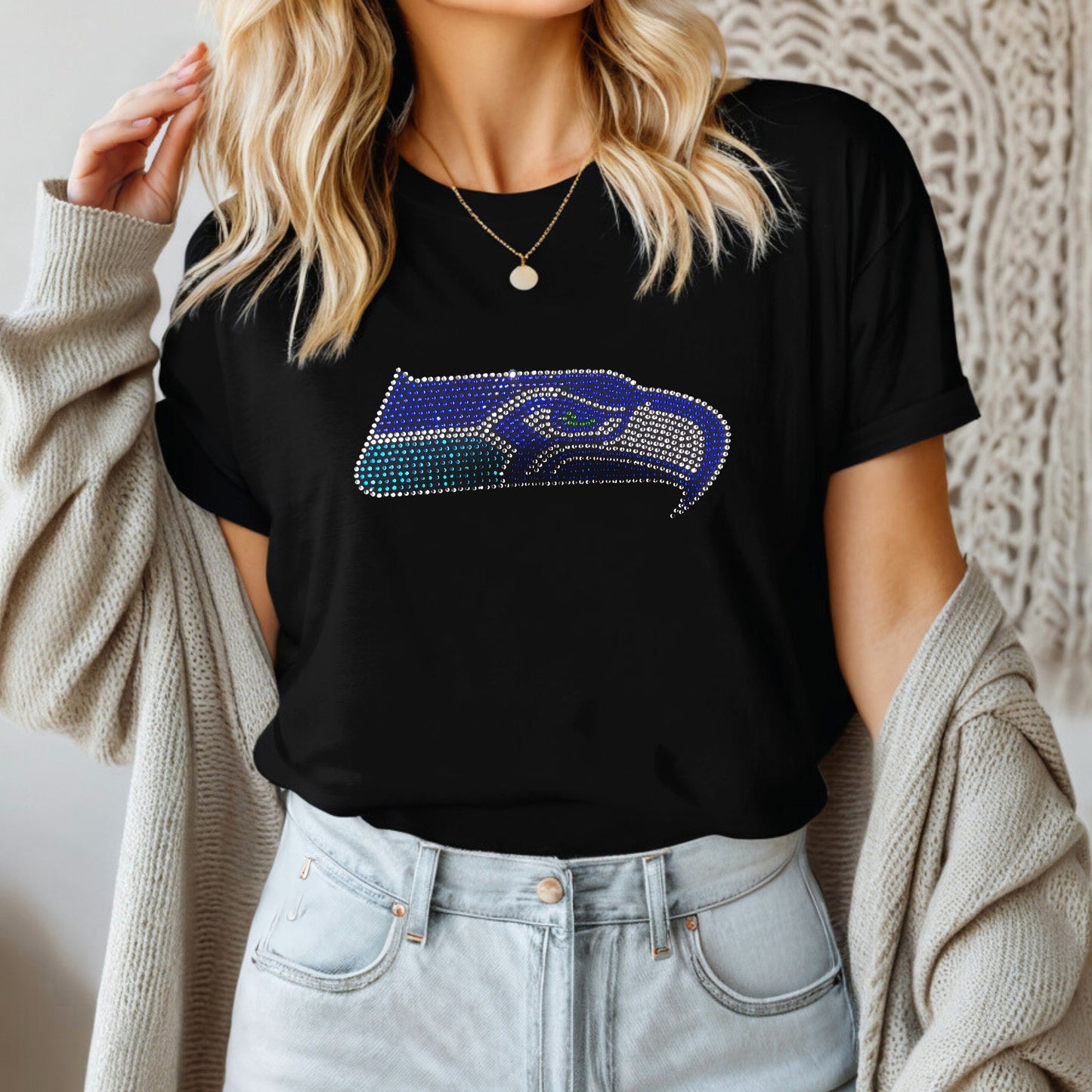 Seattle Seahawks Rhinestone T-shirt