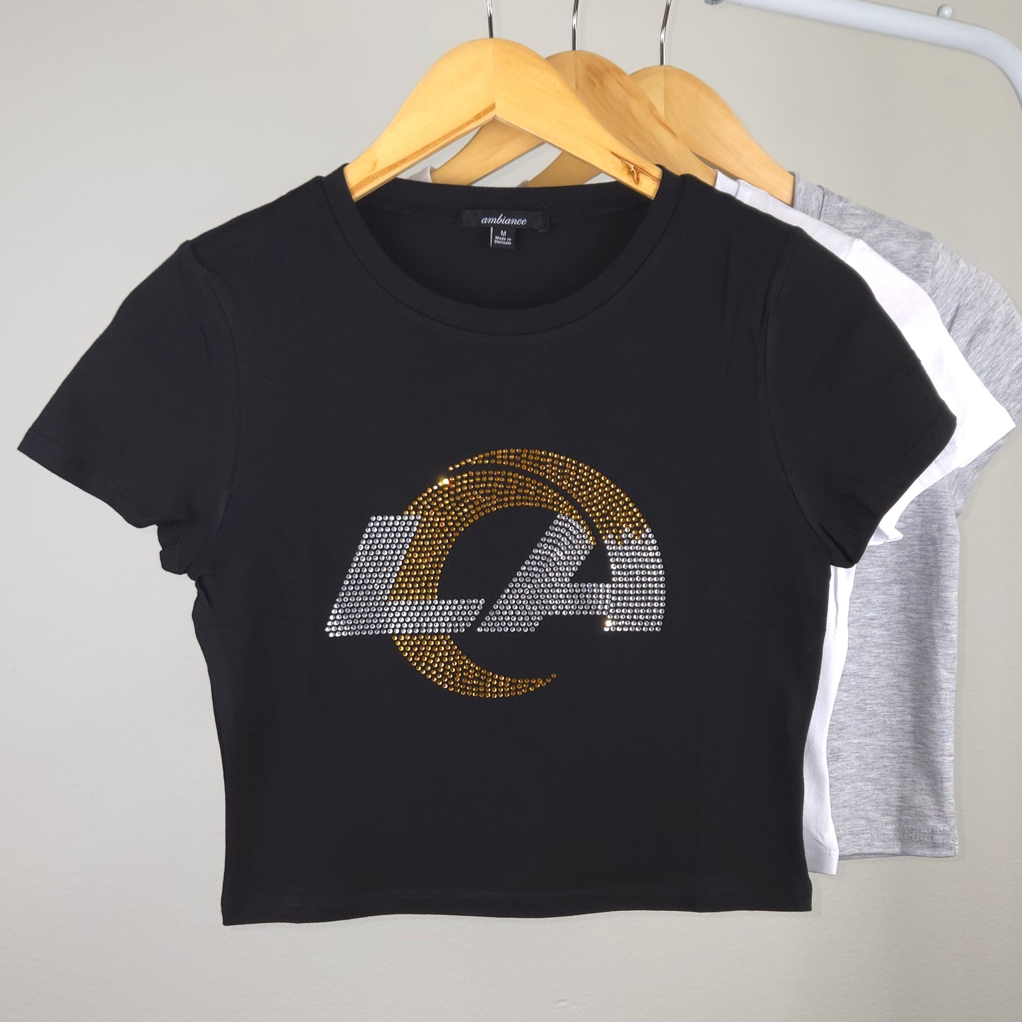 LA Rams Rhinestone Cropped T-shirt