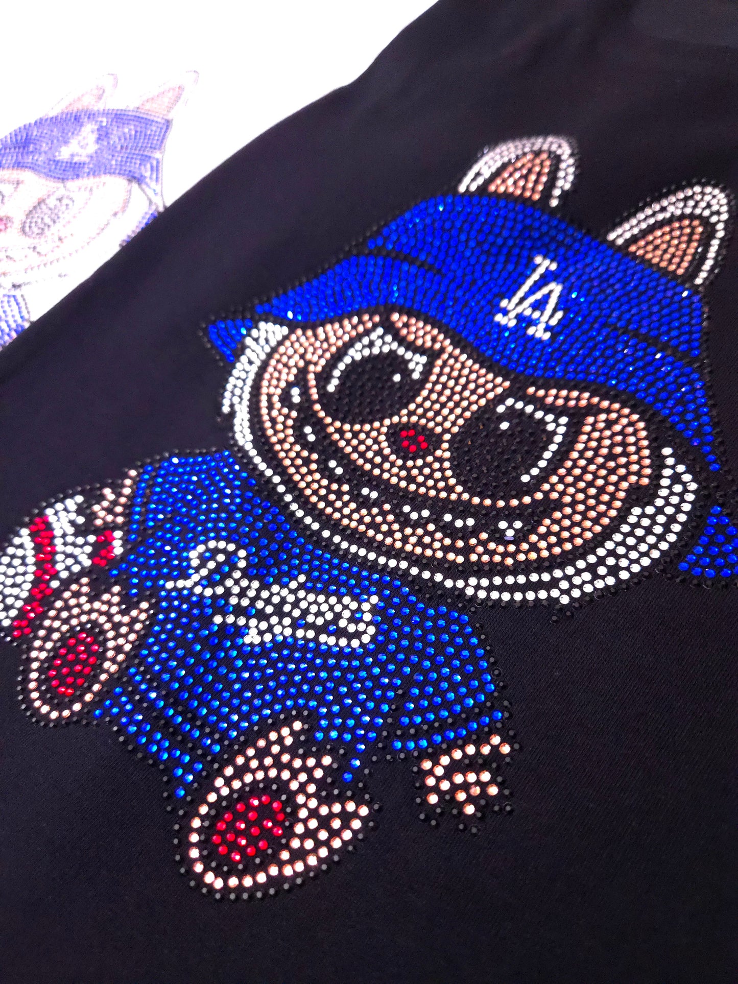 Dodgers Labubu Rhinestone Cropped T-shirt