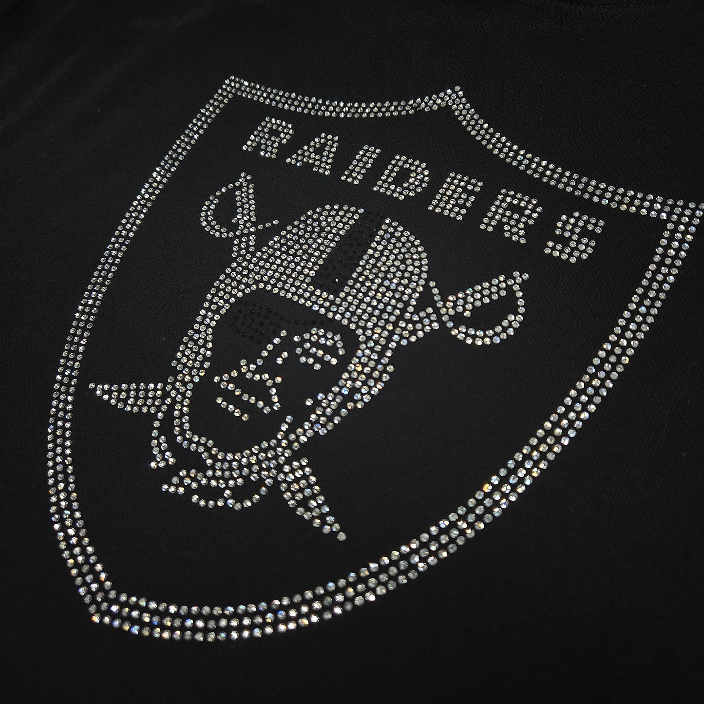 Las Vegas Raiders Rhinestone Cropped T-shirt