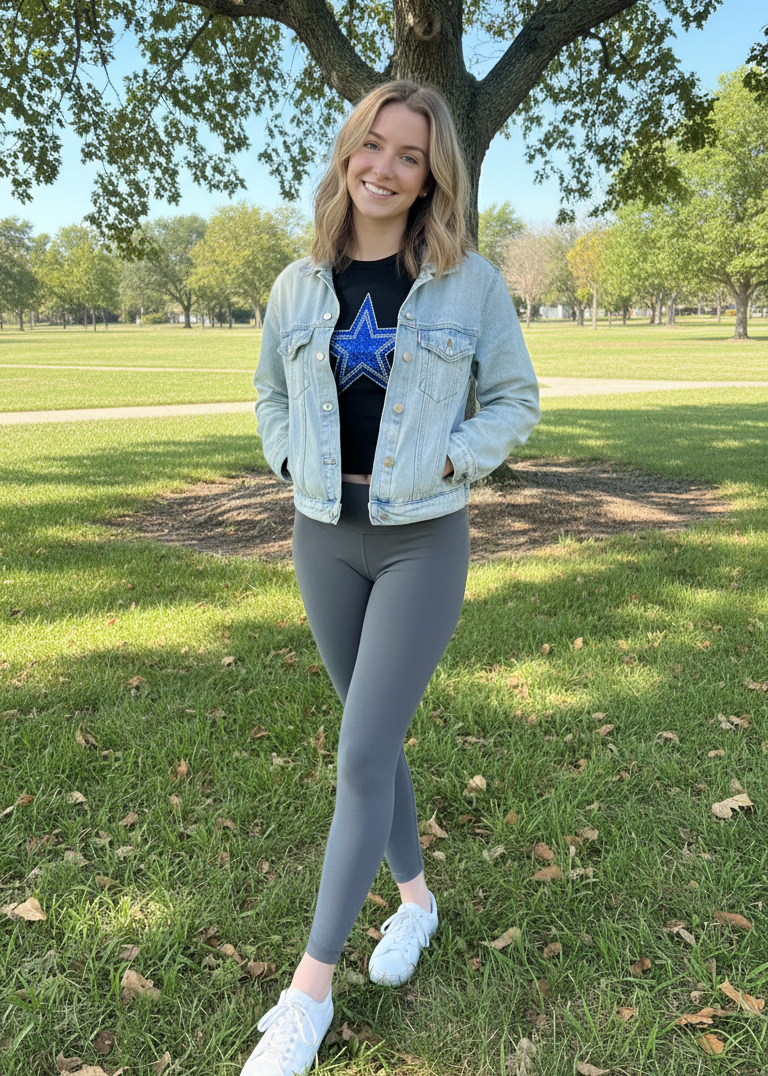 Dallas Cowboys Rhinestone Cropped T-shirt