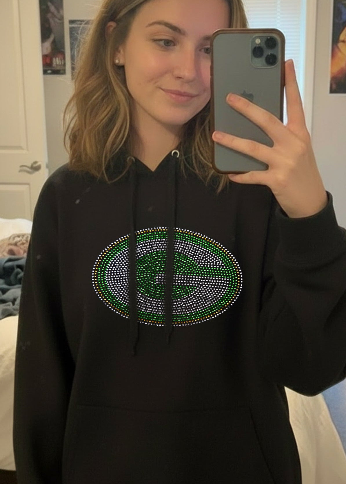 Green Bay Packers Rhinestone Hoodie