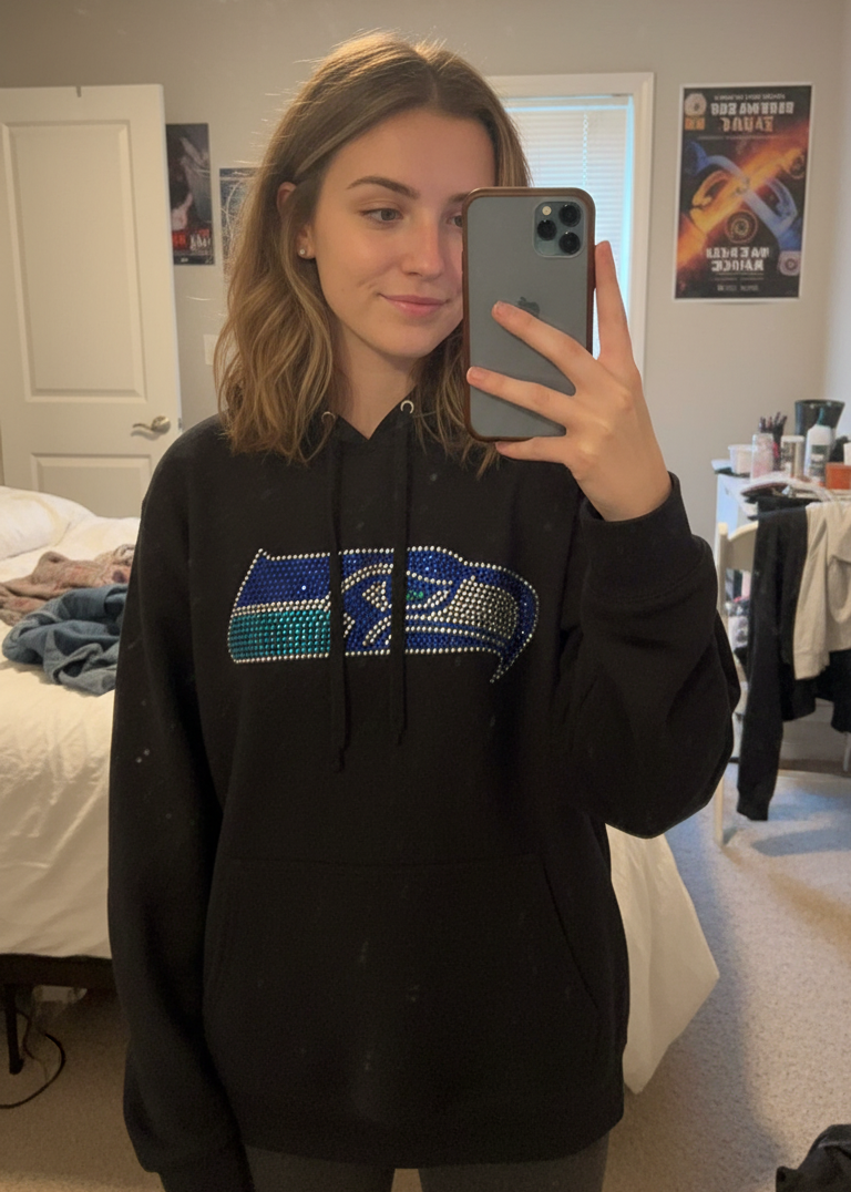 Seattle Seahawks Rhinestone Hoodie