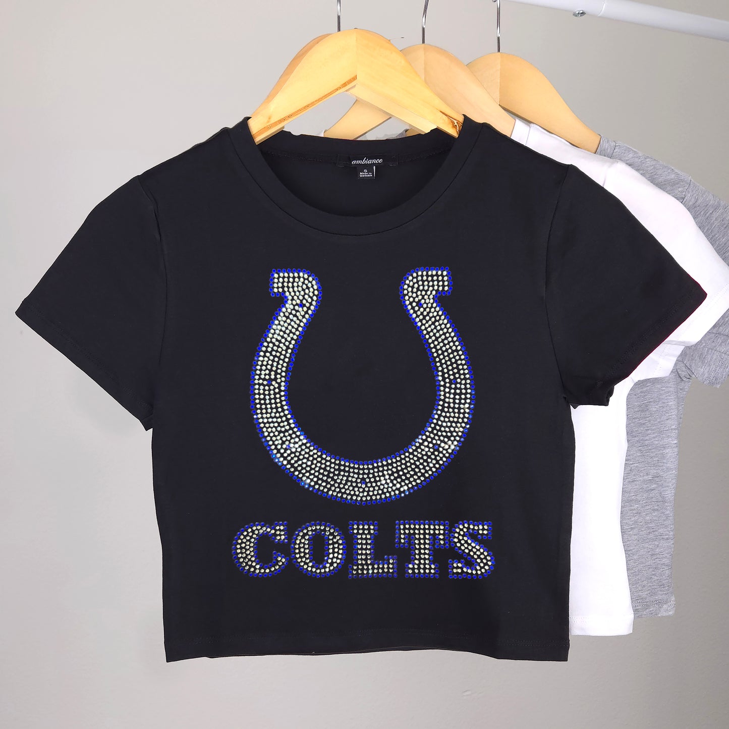 Indianapolis Colts Rhinestone Cropped T-shirt