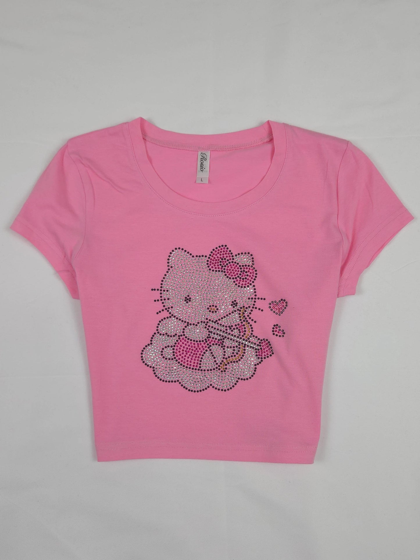 Hello Kitty Rhinestone Cropped T-shirt