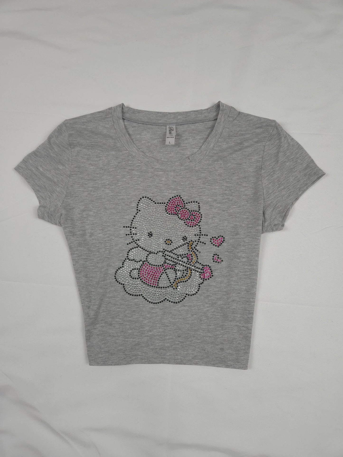 Hello Kitty Rhinestone Cropped T-shirt