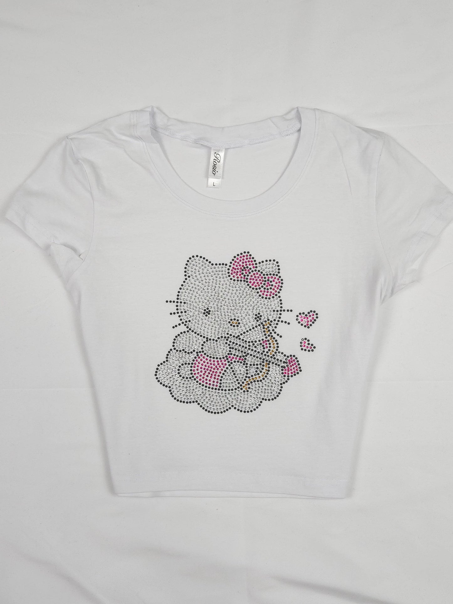 Hello Kitty Rhinestone Cropped T-shirt