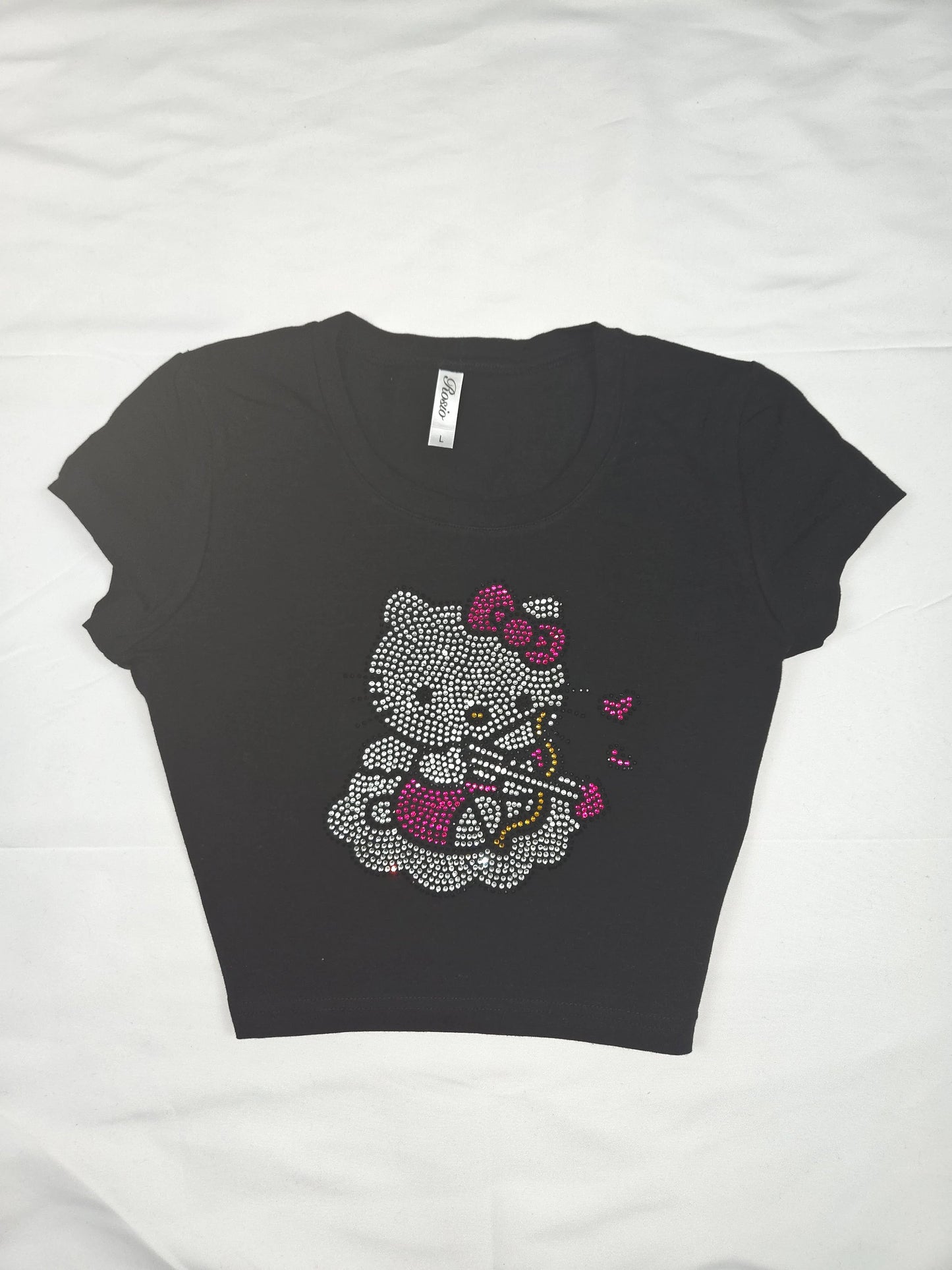 Hello Kitty Rhinestone Cropped T-shirt