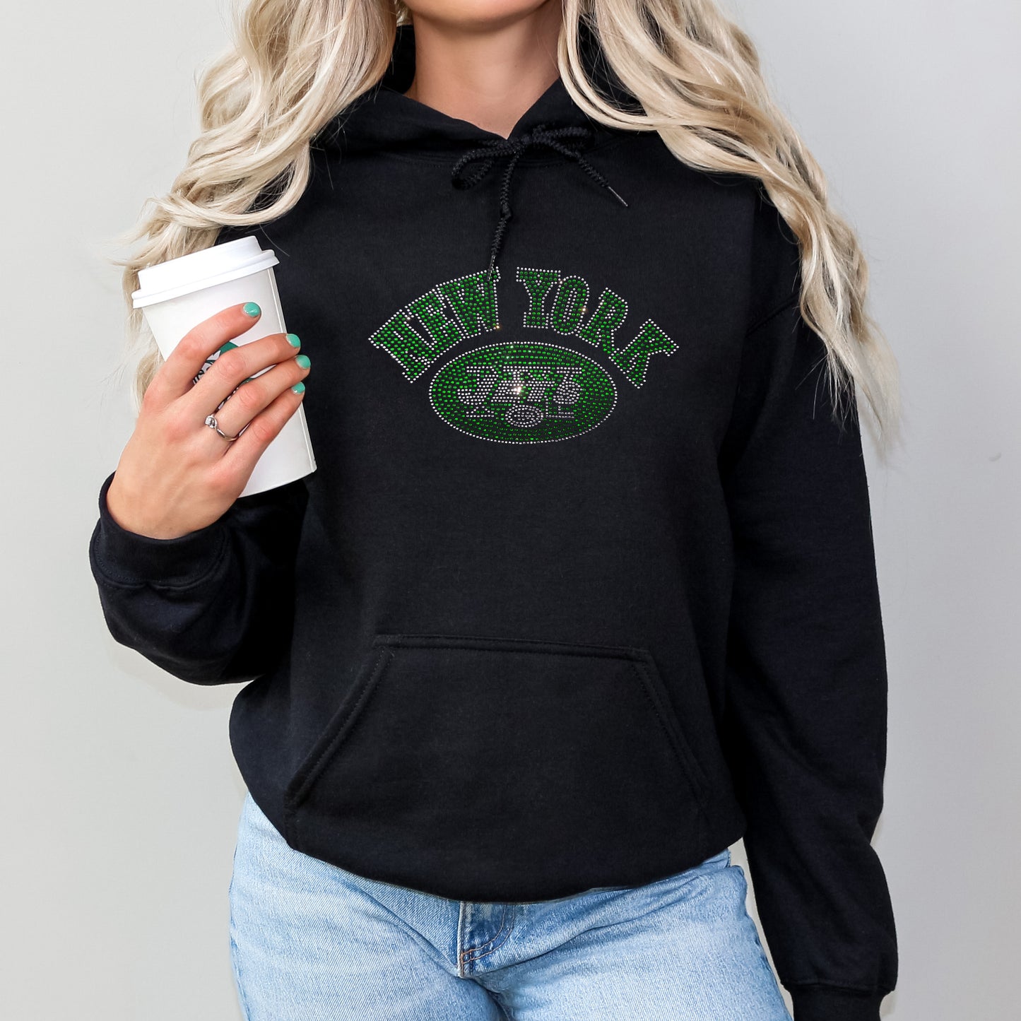 New York Jets Rhinestone Hoodie