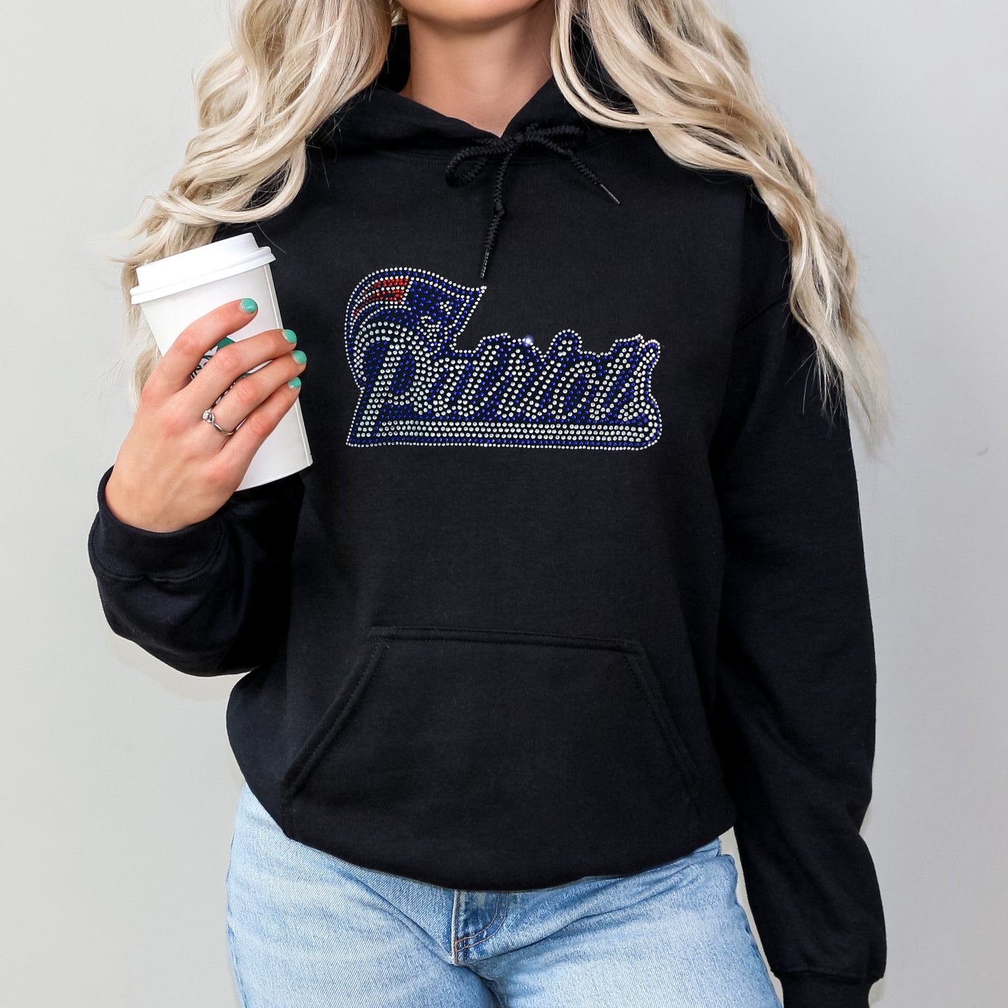 New England Patriots Rhinestone Hoodie