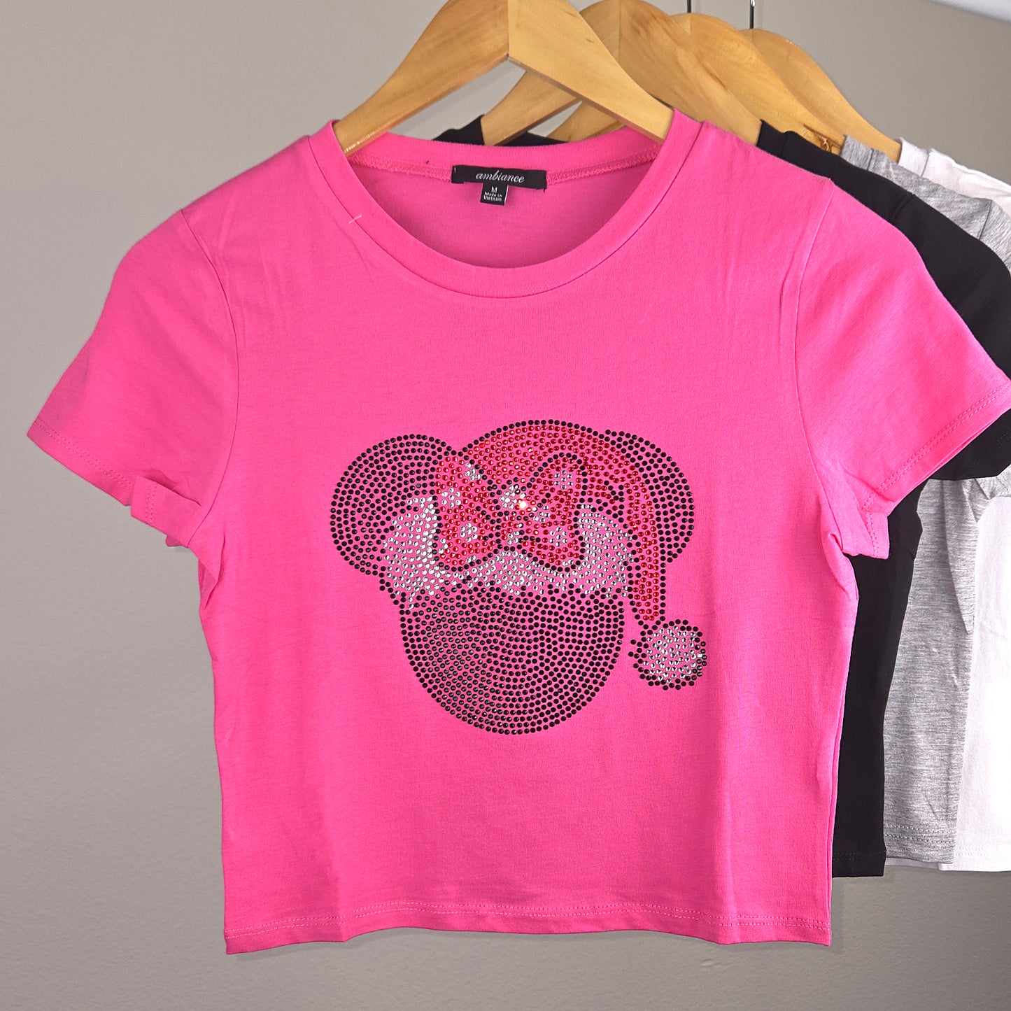 Disney Mickey Rhinestone Cropped T-shirt