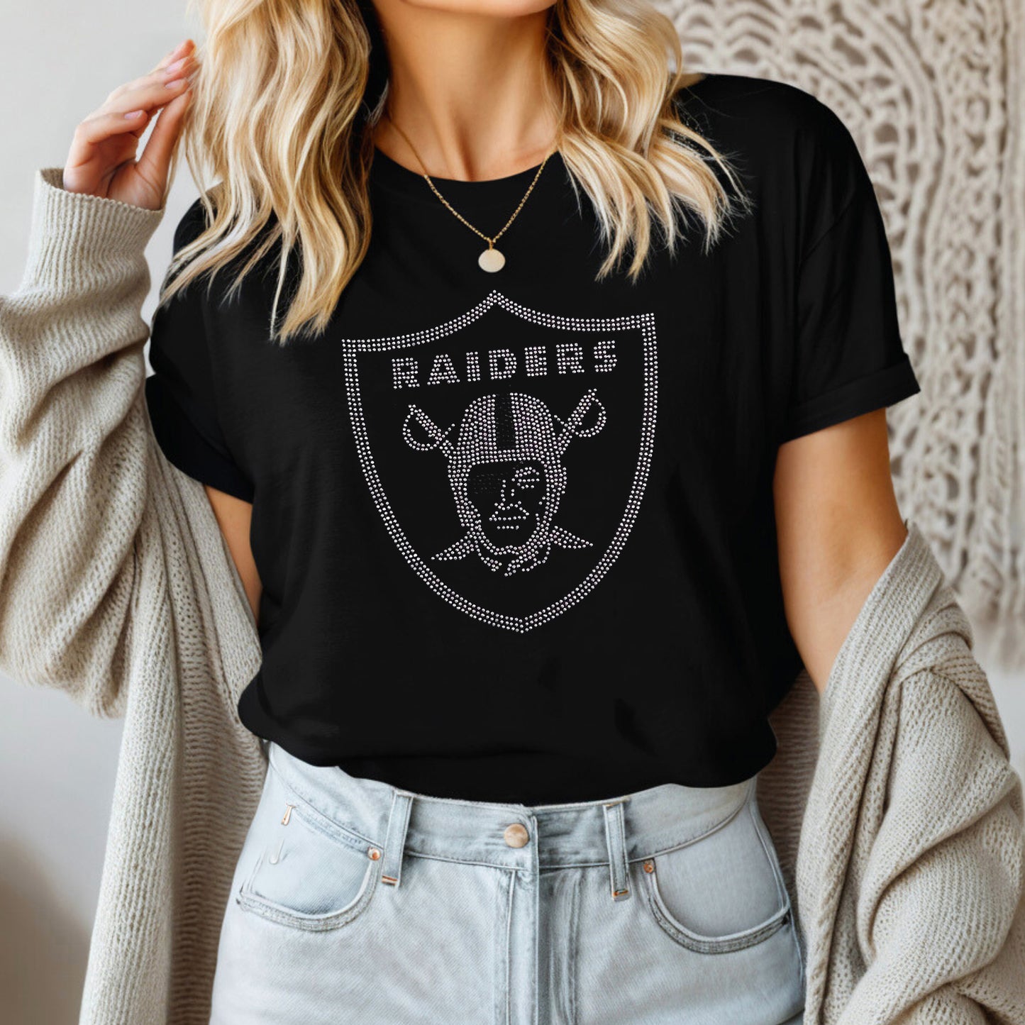 Las Vegas Raiders Rhinestone T-shirt
