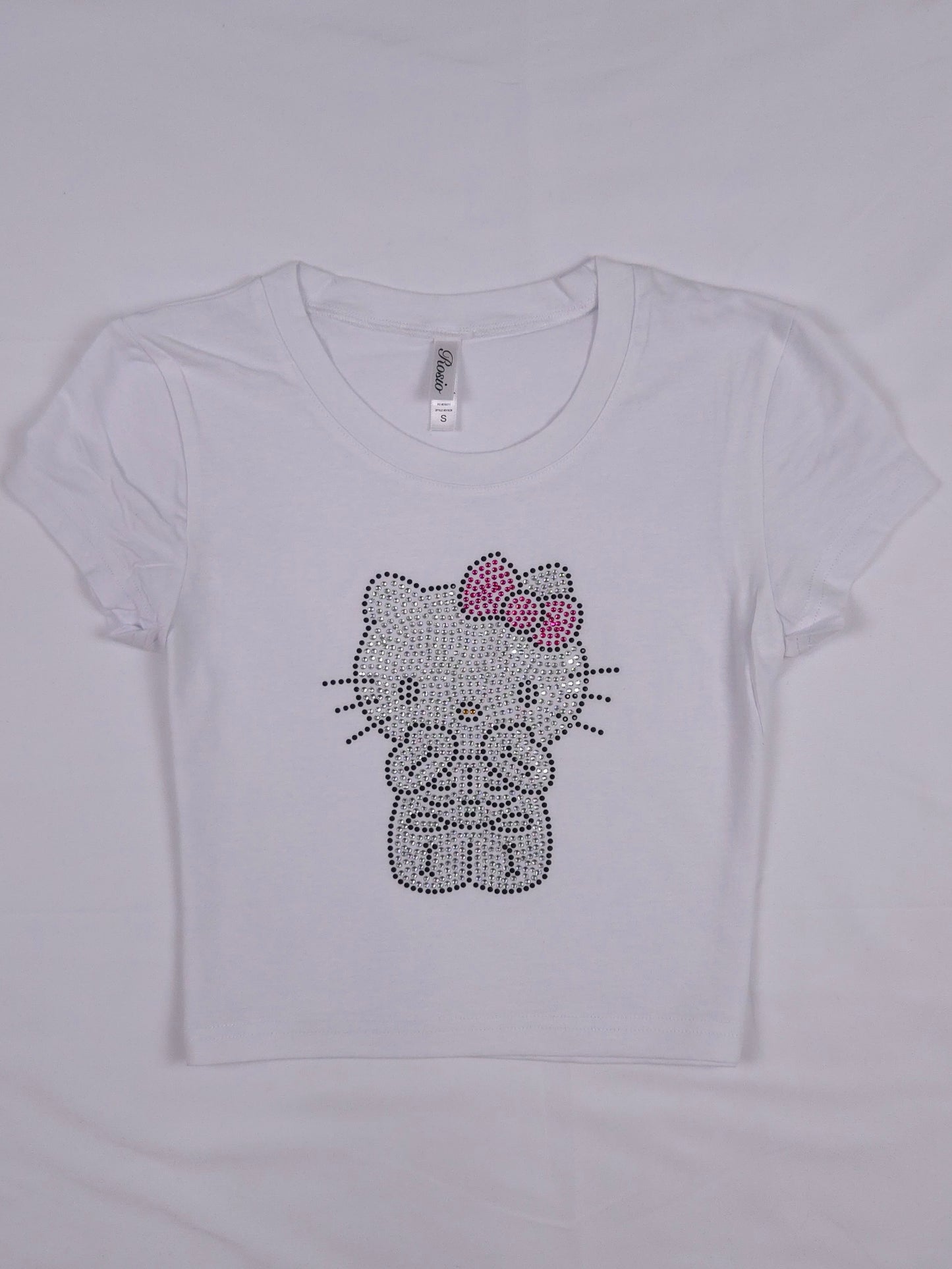 Halloween Hello Kitty Rhinestone Cropped T-shirt