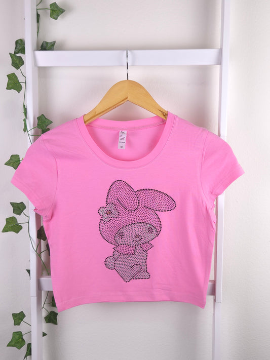 My Melody Rhinestone Cropped T-shirt