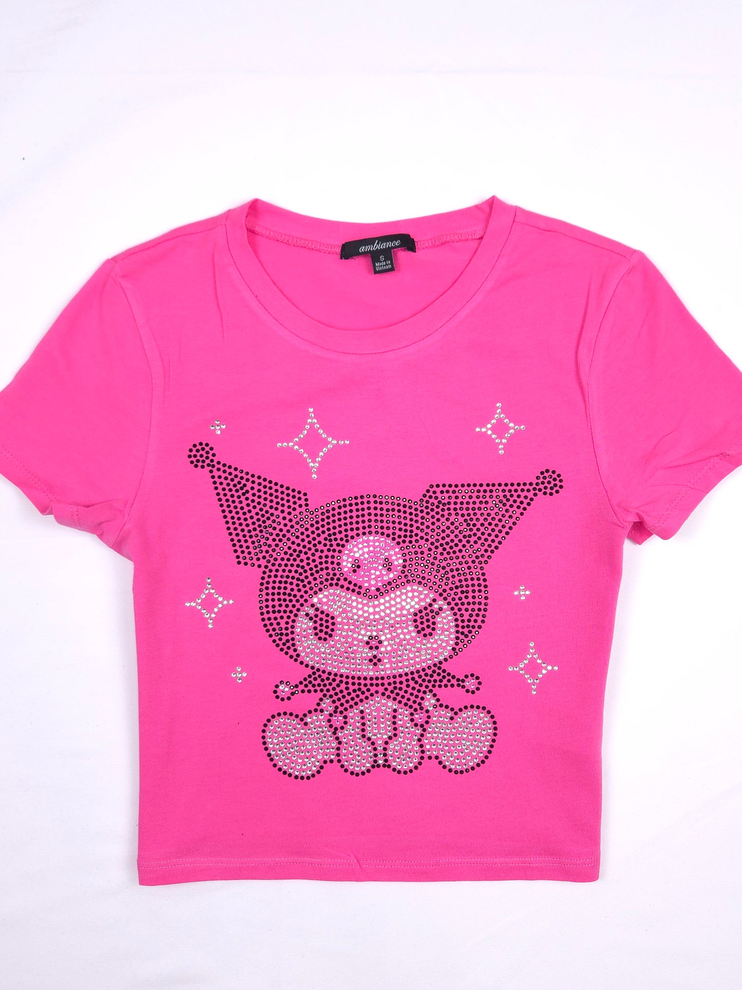 Kuromi Rhinestone Cropped T-shirt