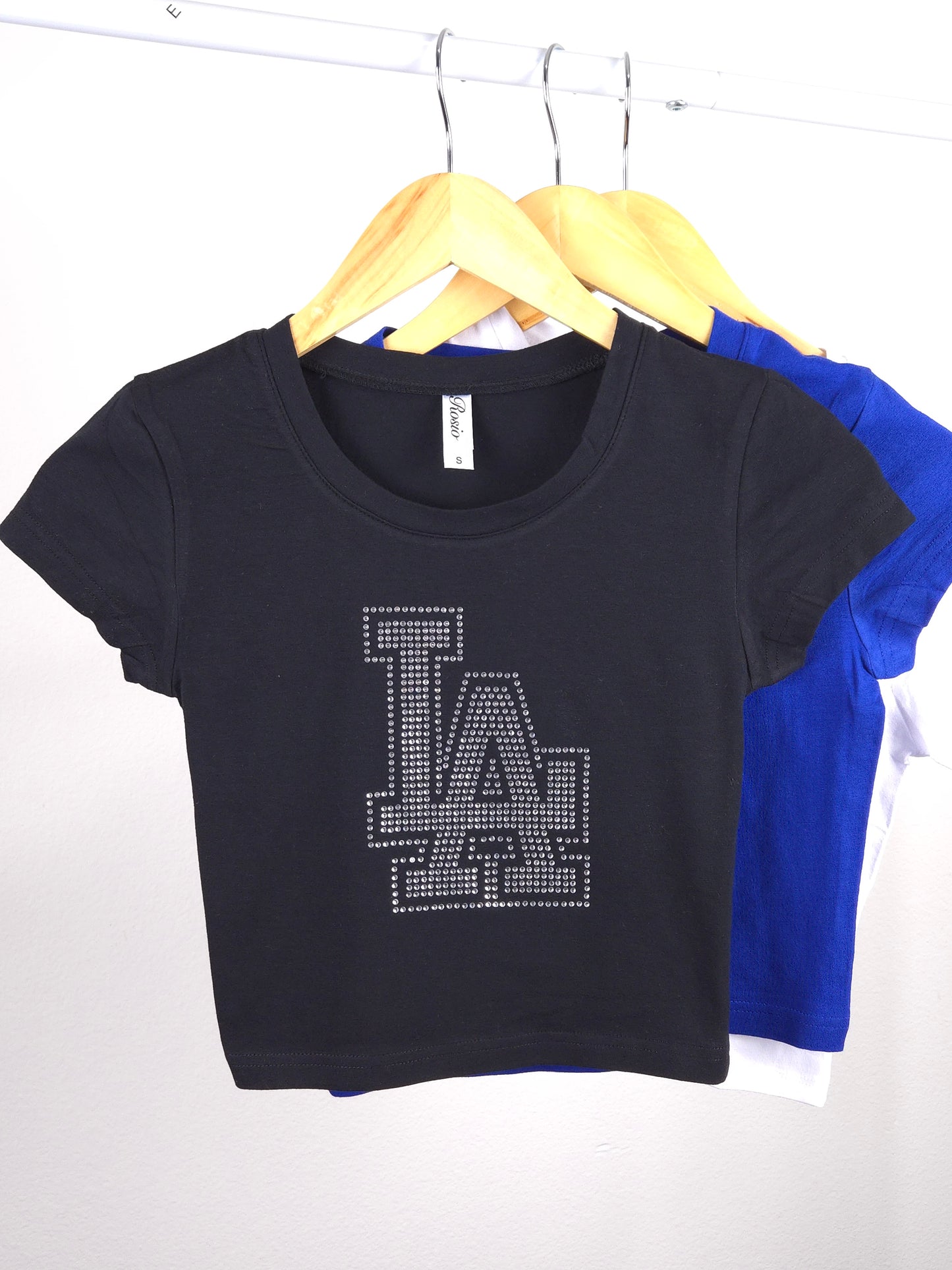 LA Dodgers Rhinestone Cropped T-shirt