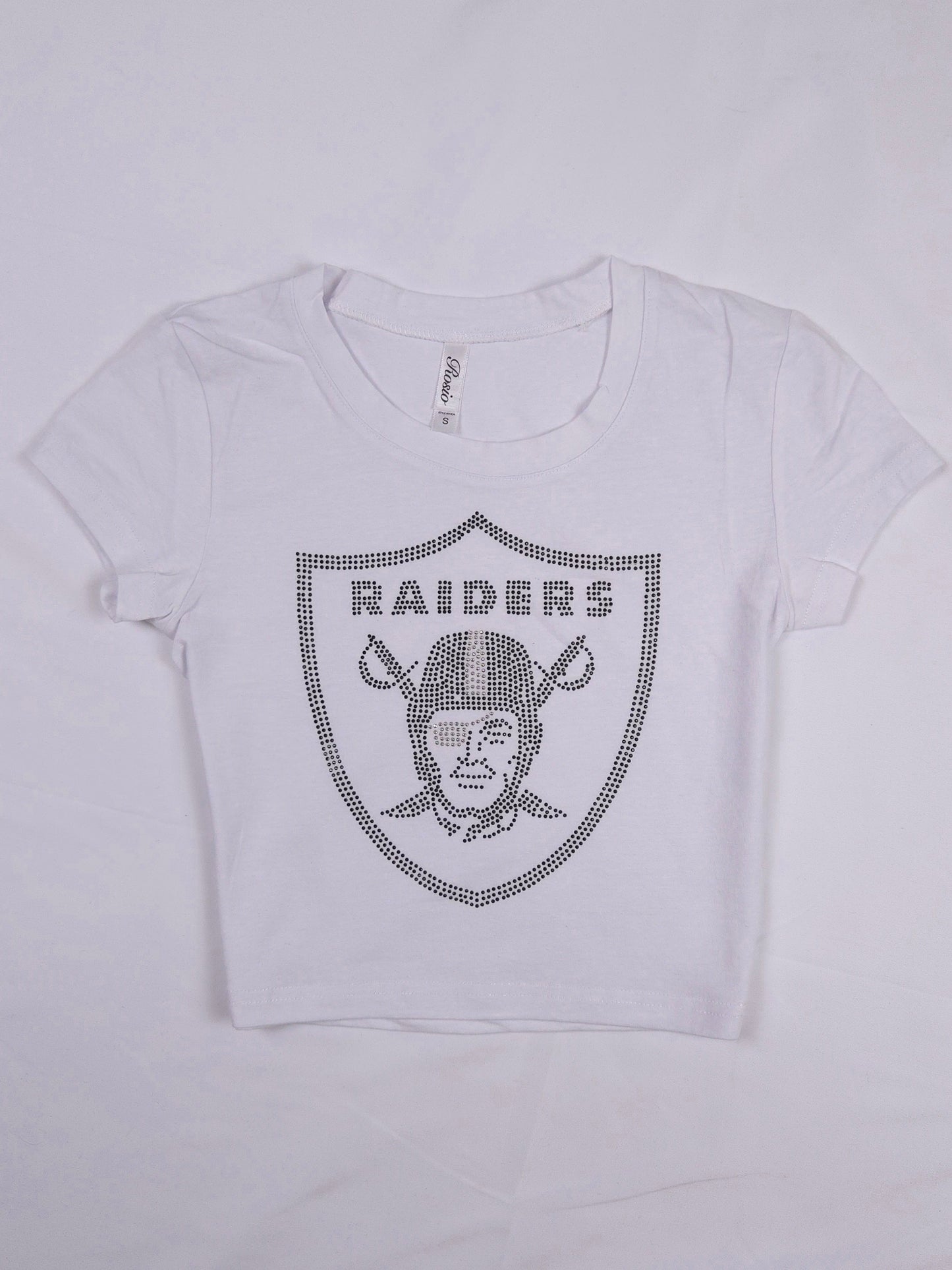 Las Vegas Raiders Rhinestone Cropped T-shirt