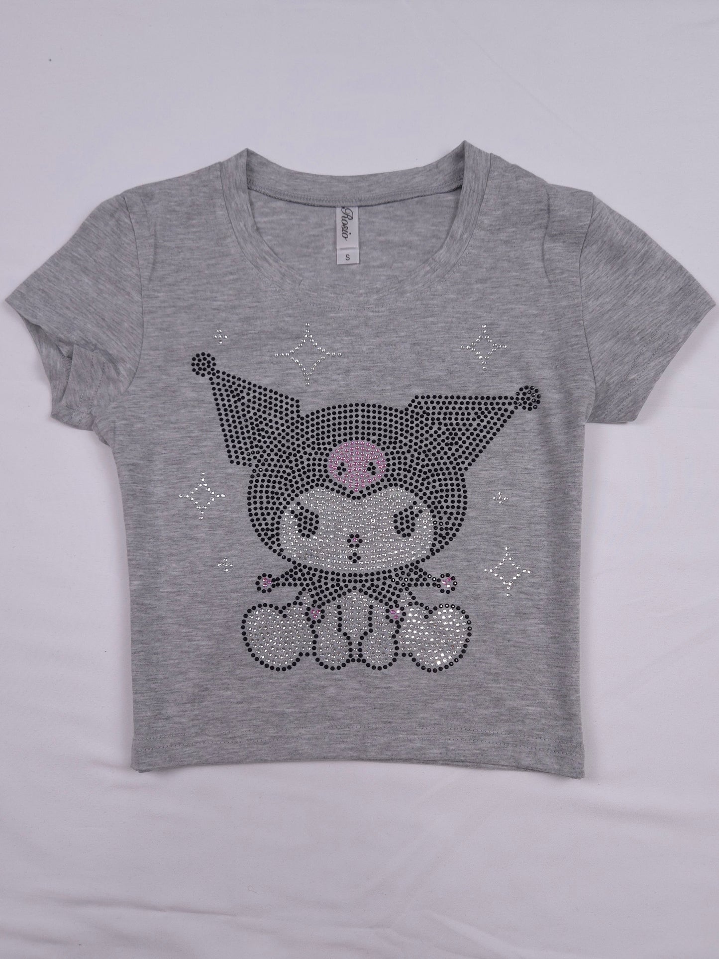 Kuromi Rhinestone Cropped T-shirt