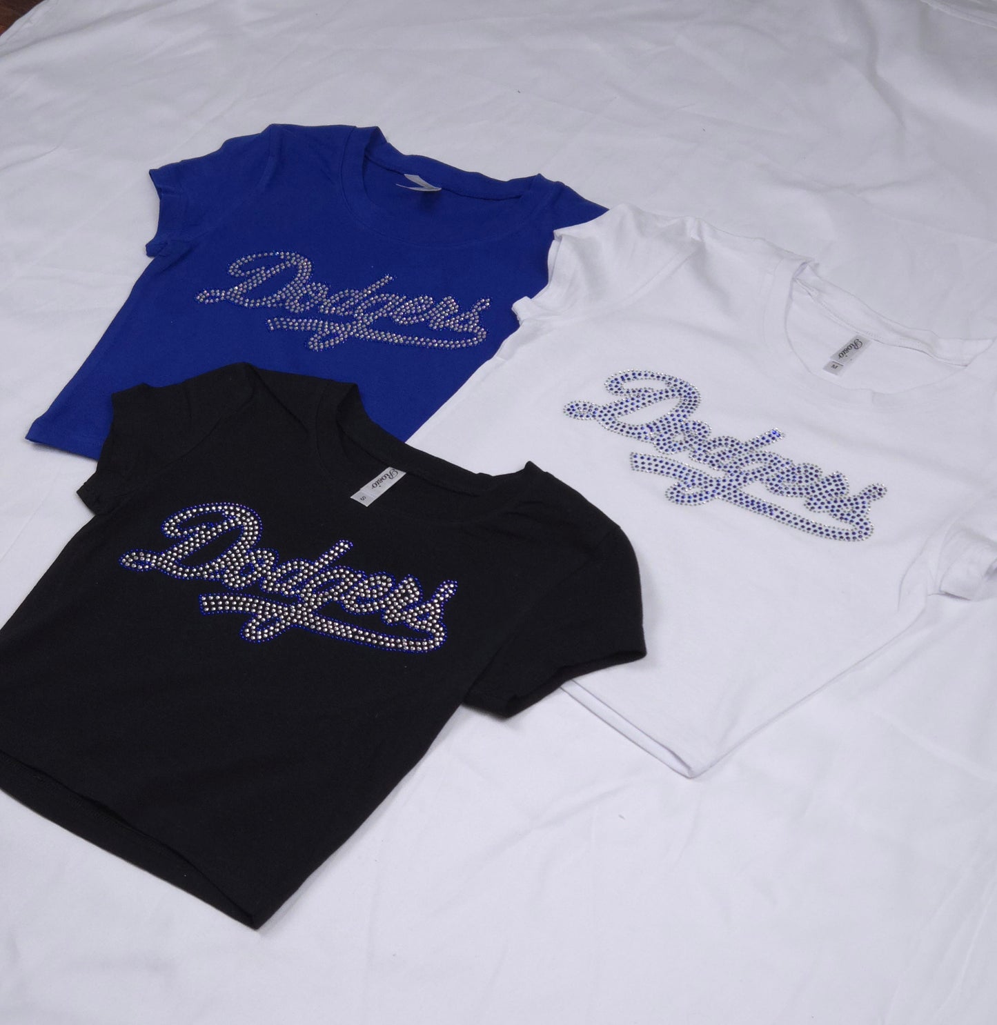 Dodgers Rhinestone Cropped T-shirt