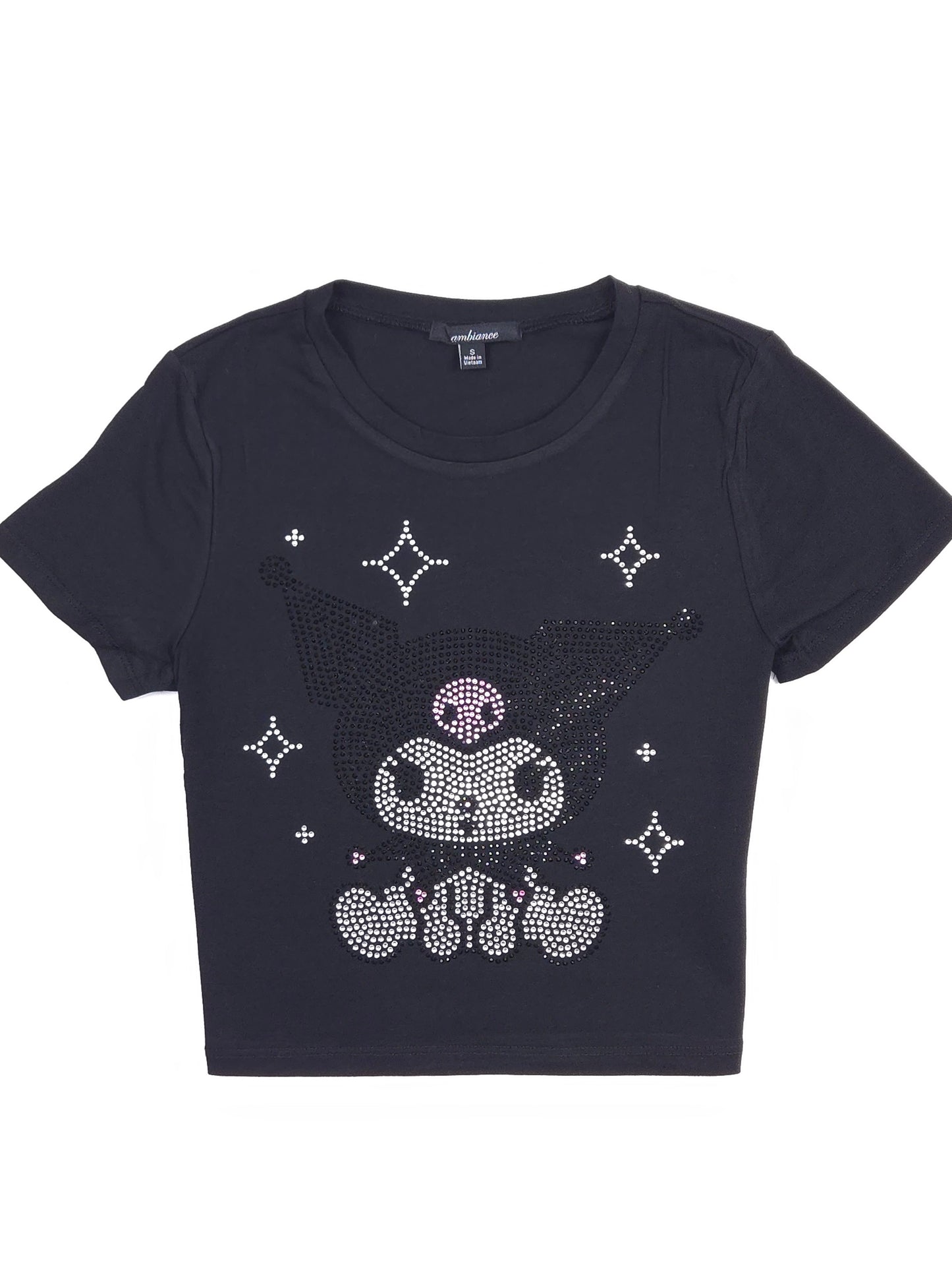 Kuromi Rhinestone Cropped T-shirt