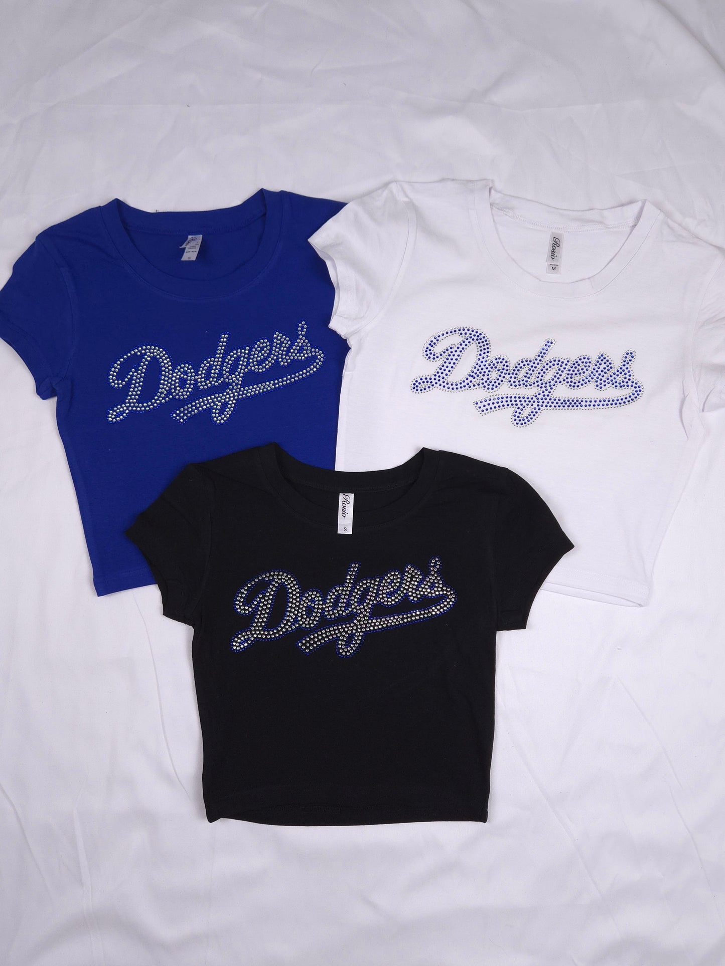 Dodgers Rhinestone Cropped T-shirt