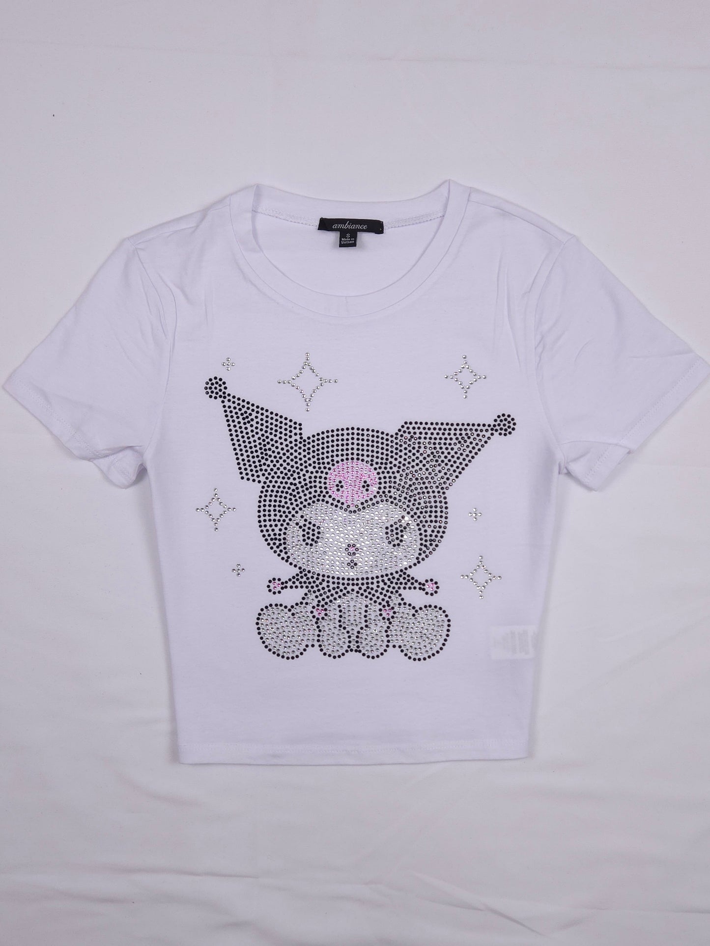 Kuromi Rhinestone Cropped T-shirt