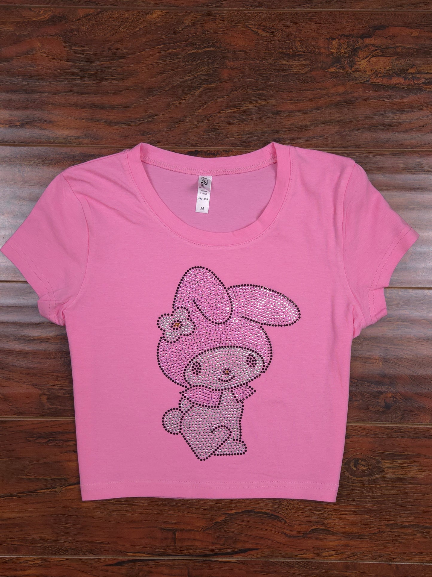 My Melody Rhinestone Cropped T-shirt