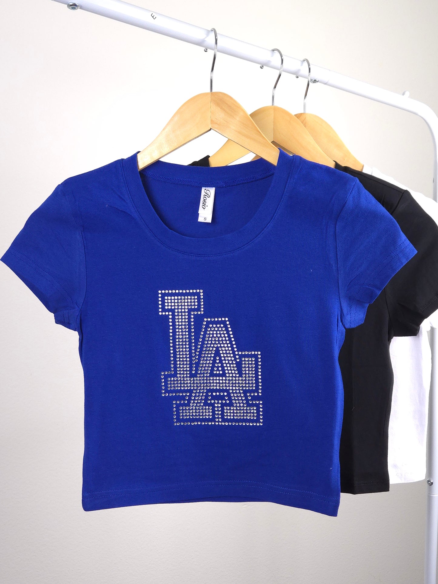 LA Dodgers Rhinestone Cropped T-shirt