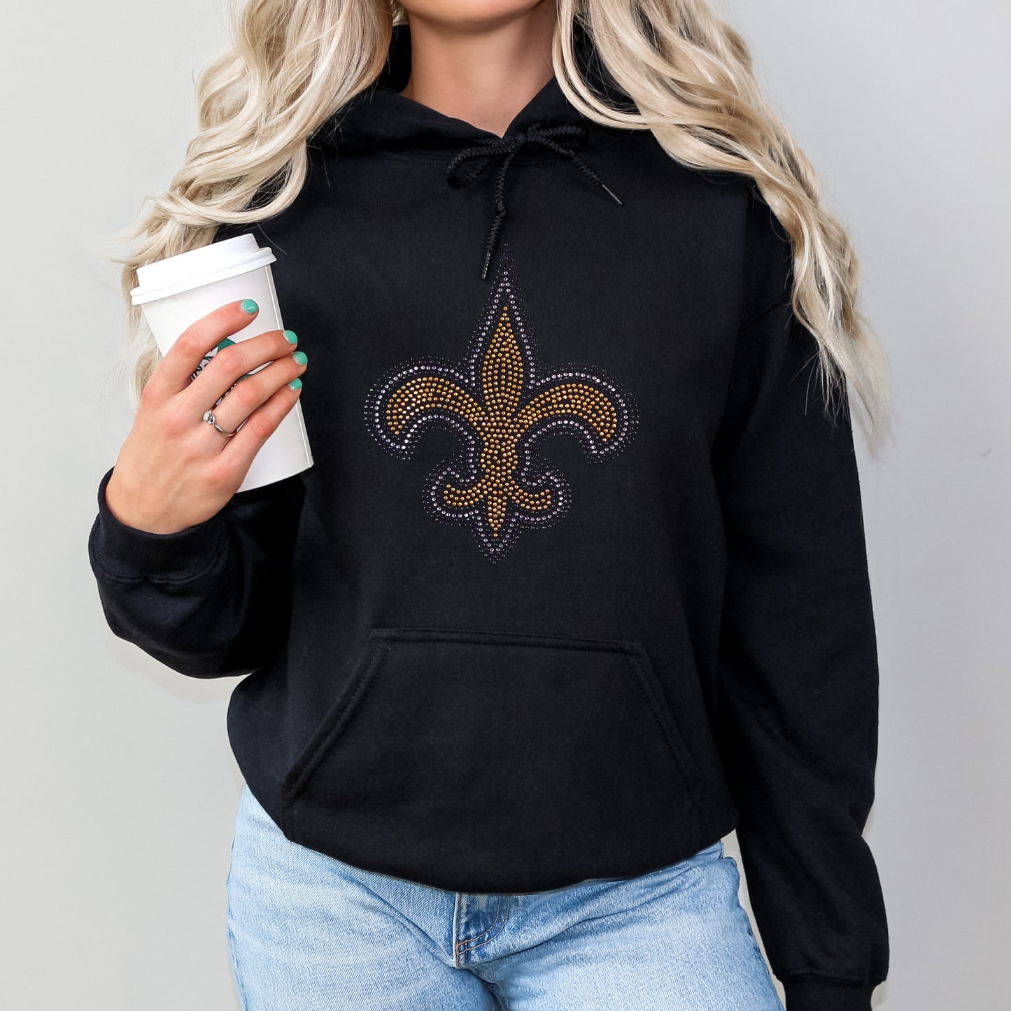 New Orleans Saints Rhinestone Hoodie