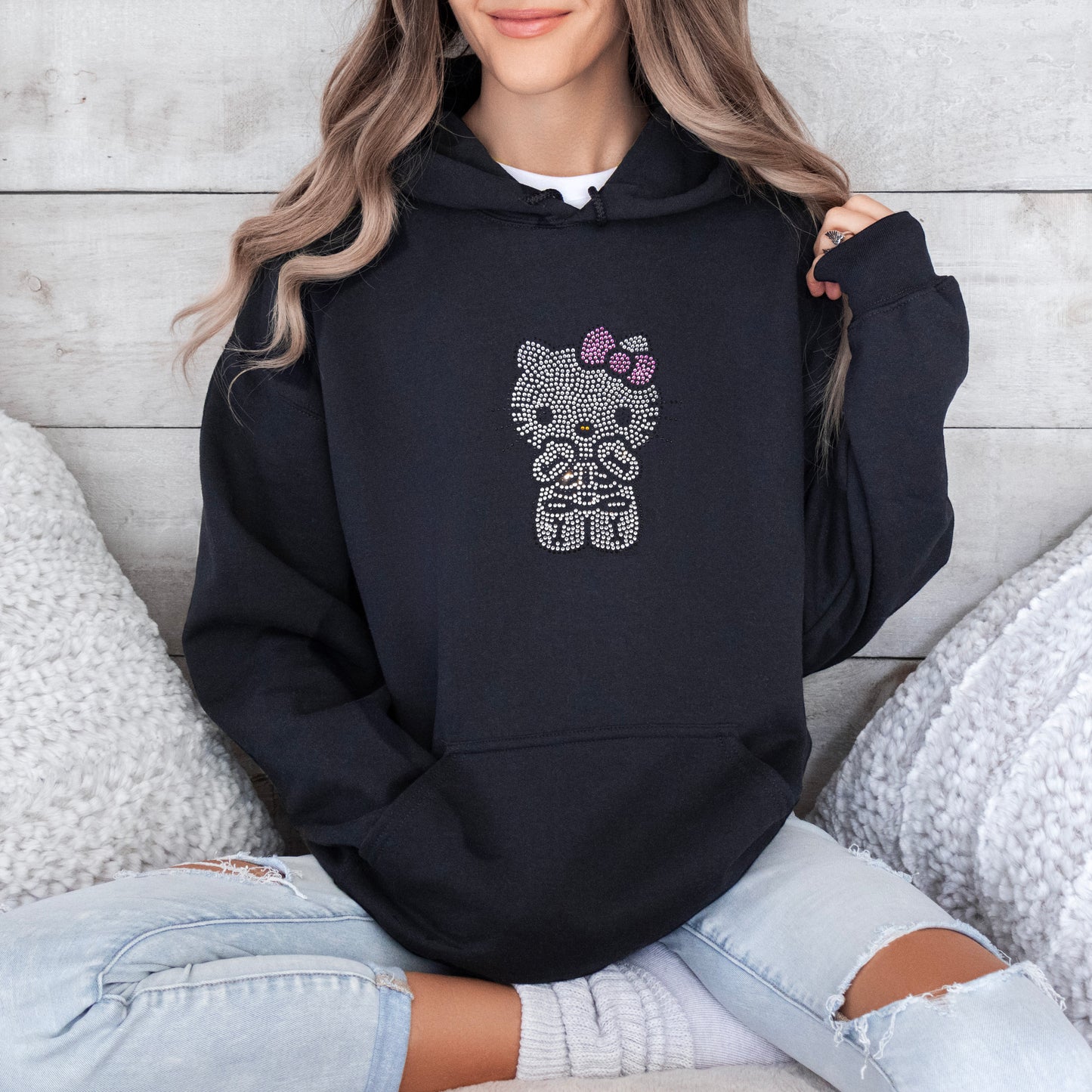 Hello Kitty Skeleton Rhinestone Hoodie